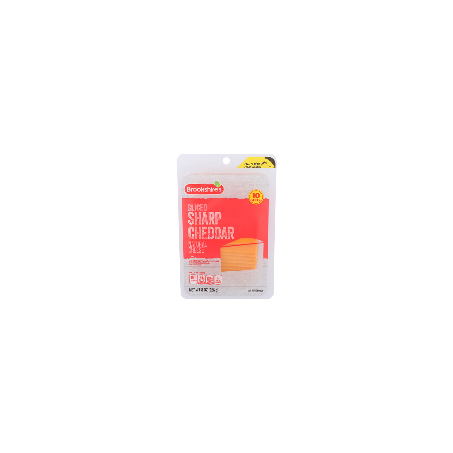 Brookshire's Sliced Sharp Cheddar Cheese - 0.8 Ounce - 10 Count Image 1 of 4