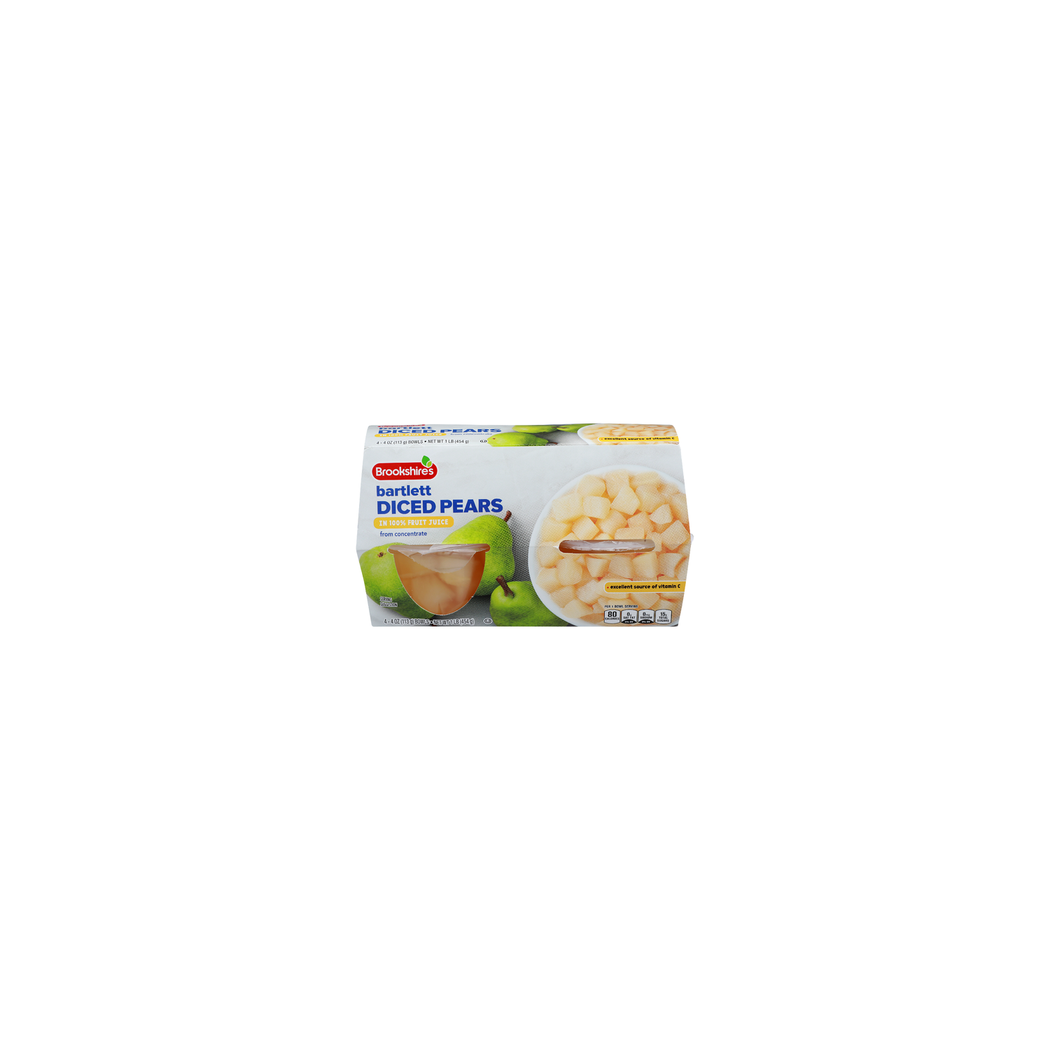 Brookshire's Bartlett Diced Pears In 100% Fruit Juice - 0.25 Pound - 4 Count Image 1 of 4