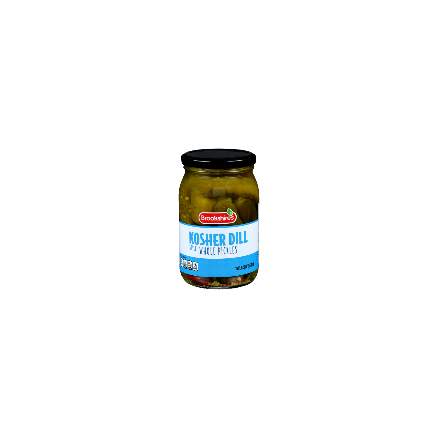 Brookshire's Style Whole Pickles Kosher Dill - 16 Fluid Ounce Image 1 of 4