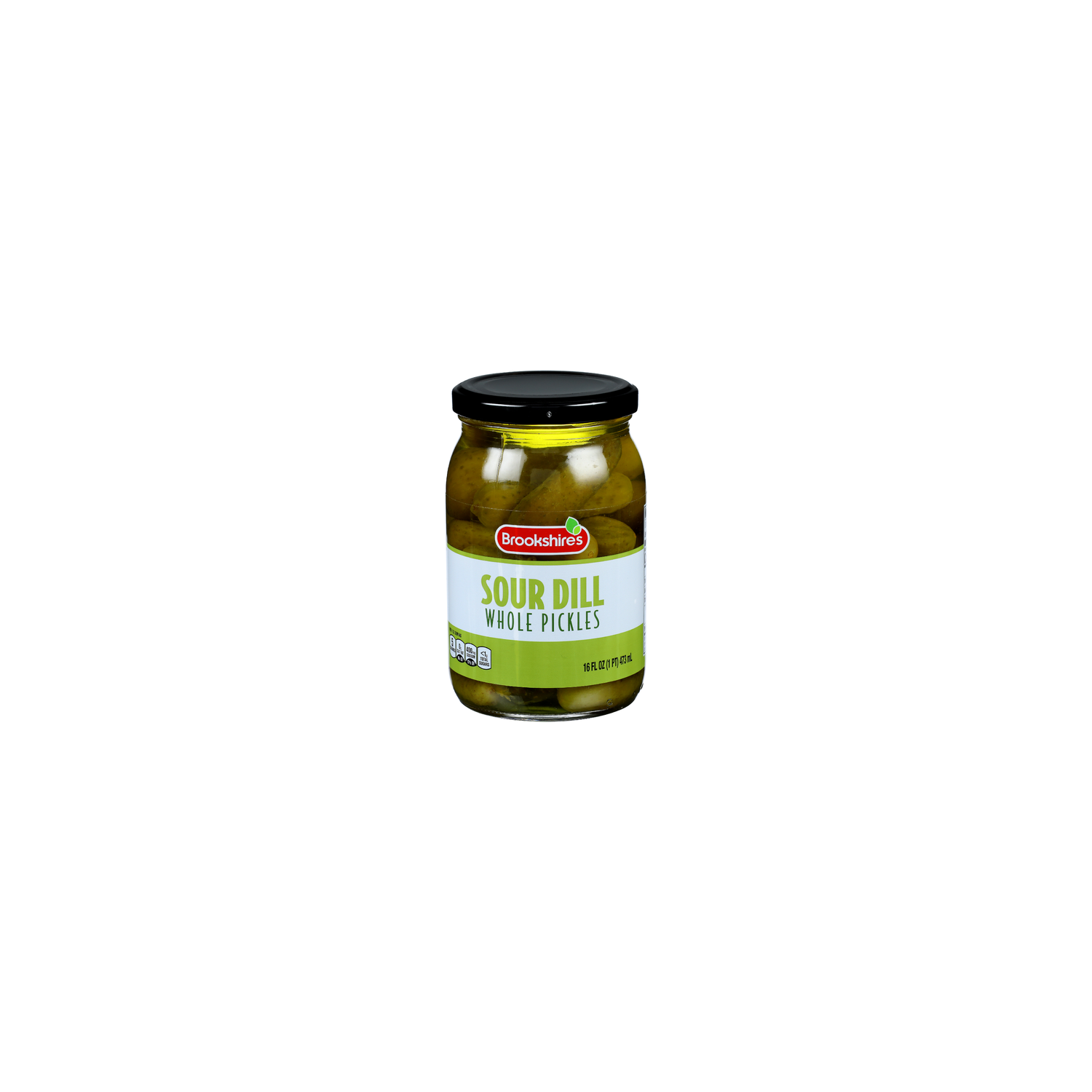 Brookshire's Sour Dill Whole Pickles - 16 Fluid Ounce Image 1 of 4