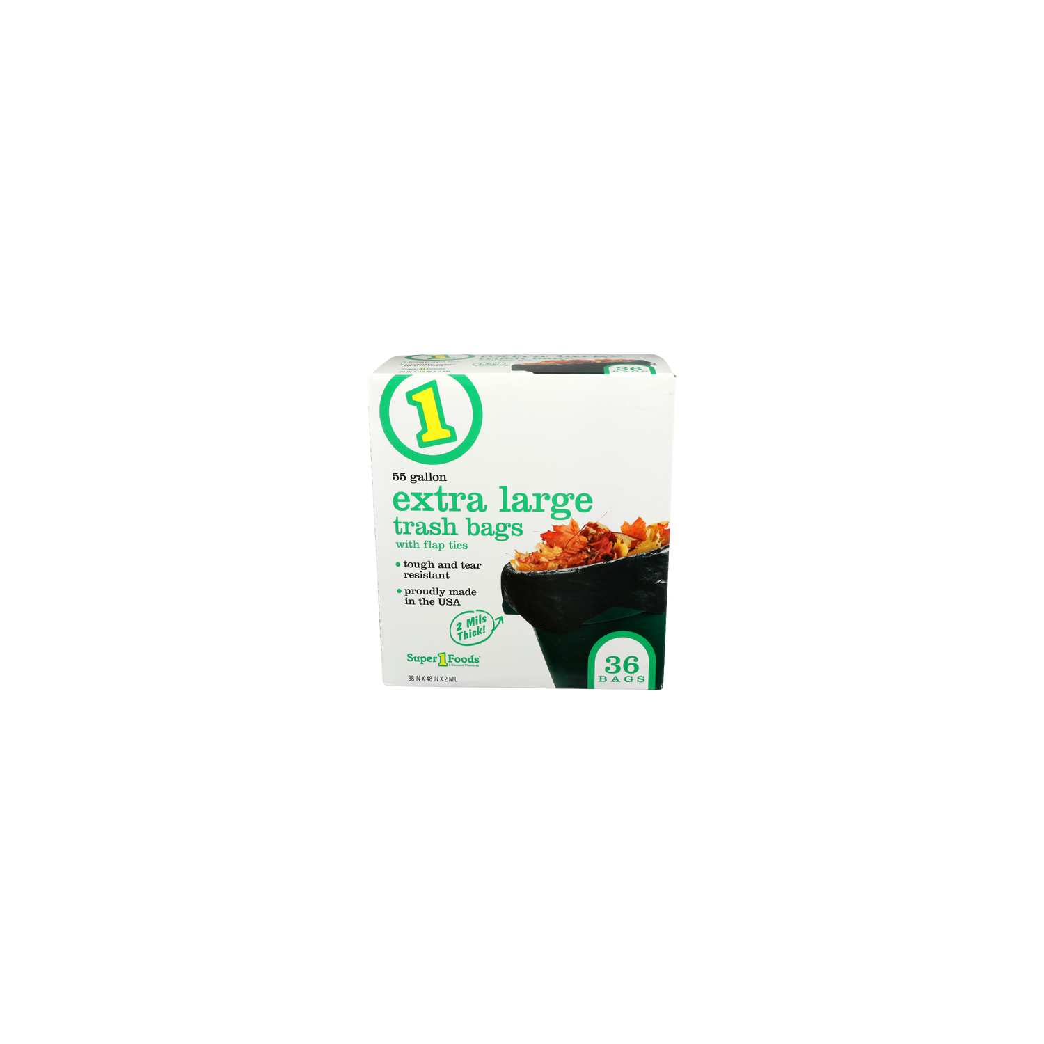 Super 1 Foods Extra Large Flap Tie Trash Bags - 36 Count Image 1 of 2