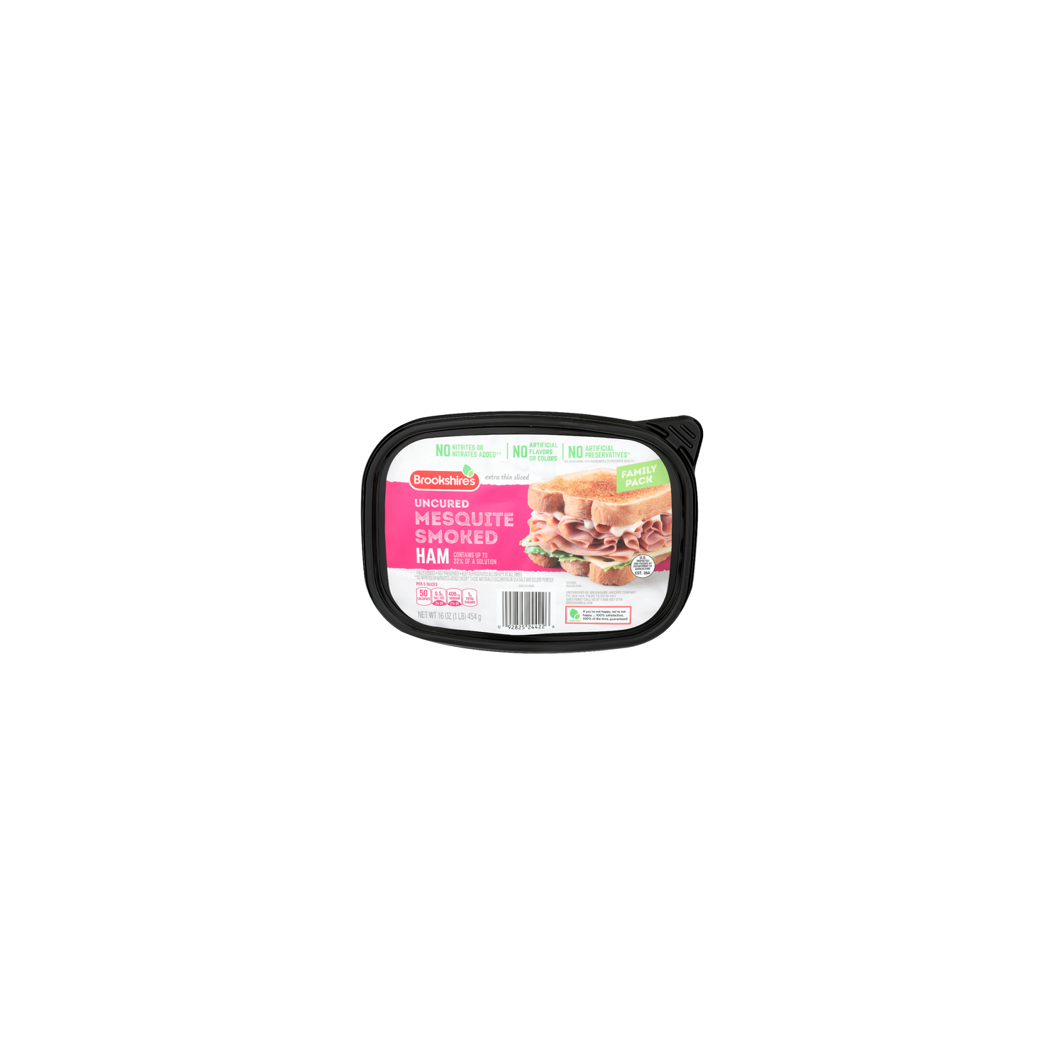 Brookshire's Extra Thin Sliced Uncured Mesquite Smoked Ham - 16 Ounce Image 1 of 4