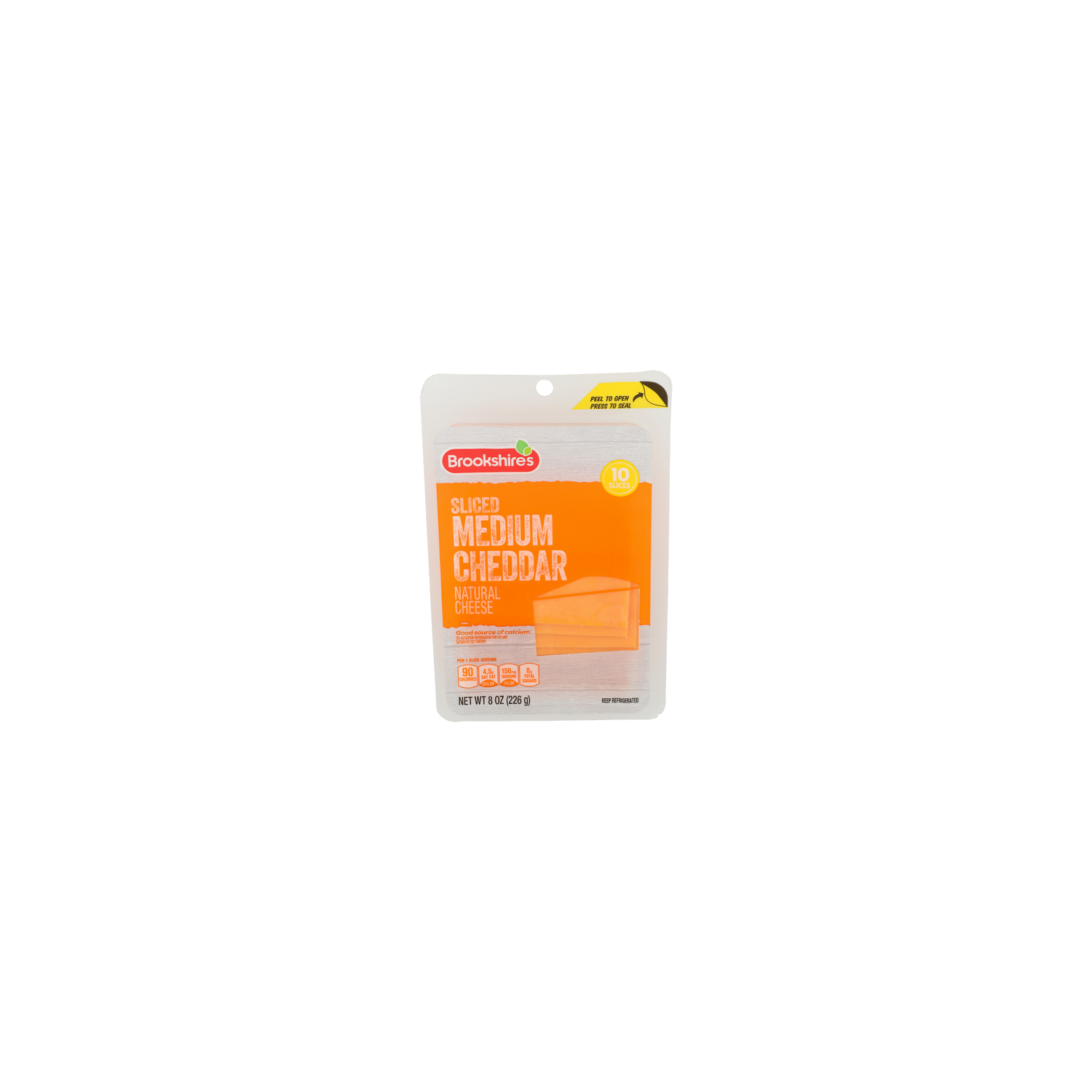 Brookshire's Sliced Medium Cheddar Cheese - 0.8 Ounce - 10 Count Image 1 of 4