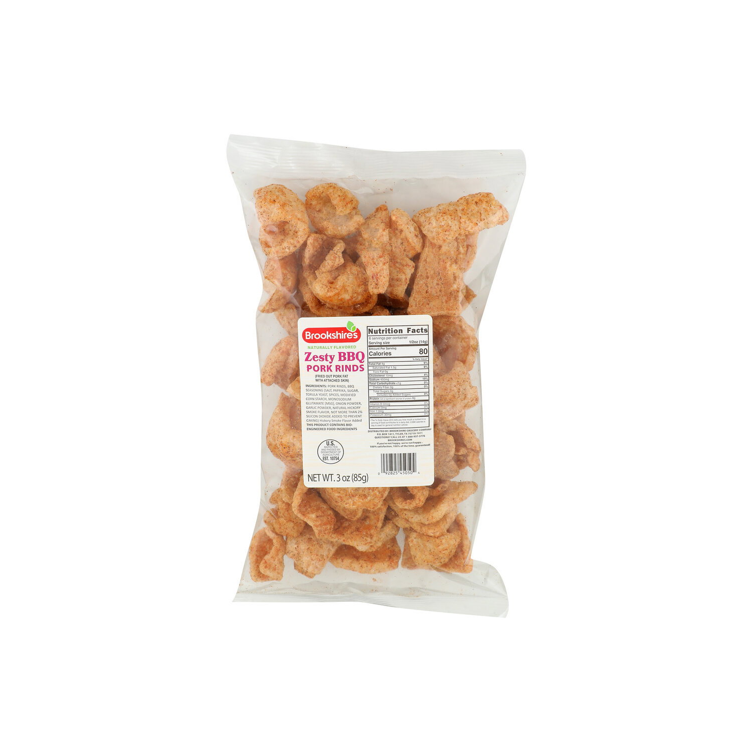 Brookshire's Zesty BBQ Pork Rinds - 3 Ounce Image 1 of 4