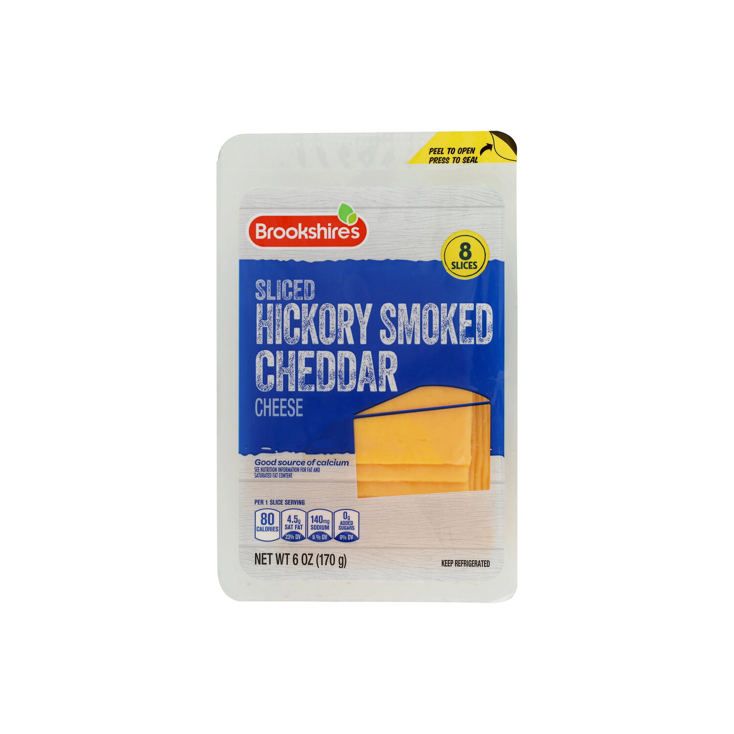 Brookshire's Sliced Hickory Smoked Cheddar Cheese - 0.75 Ounce - 8 Count Image 1 of 2
