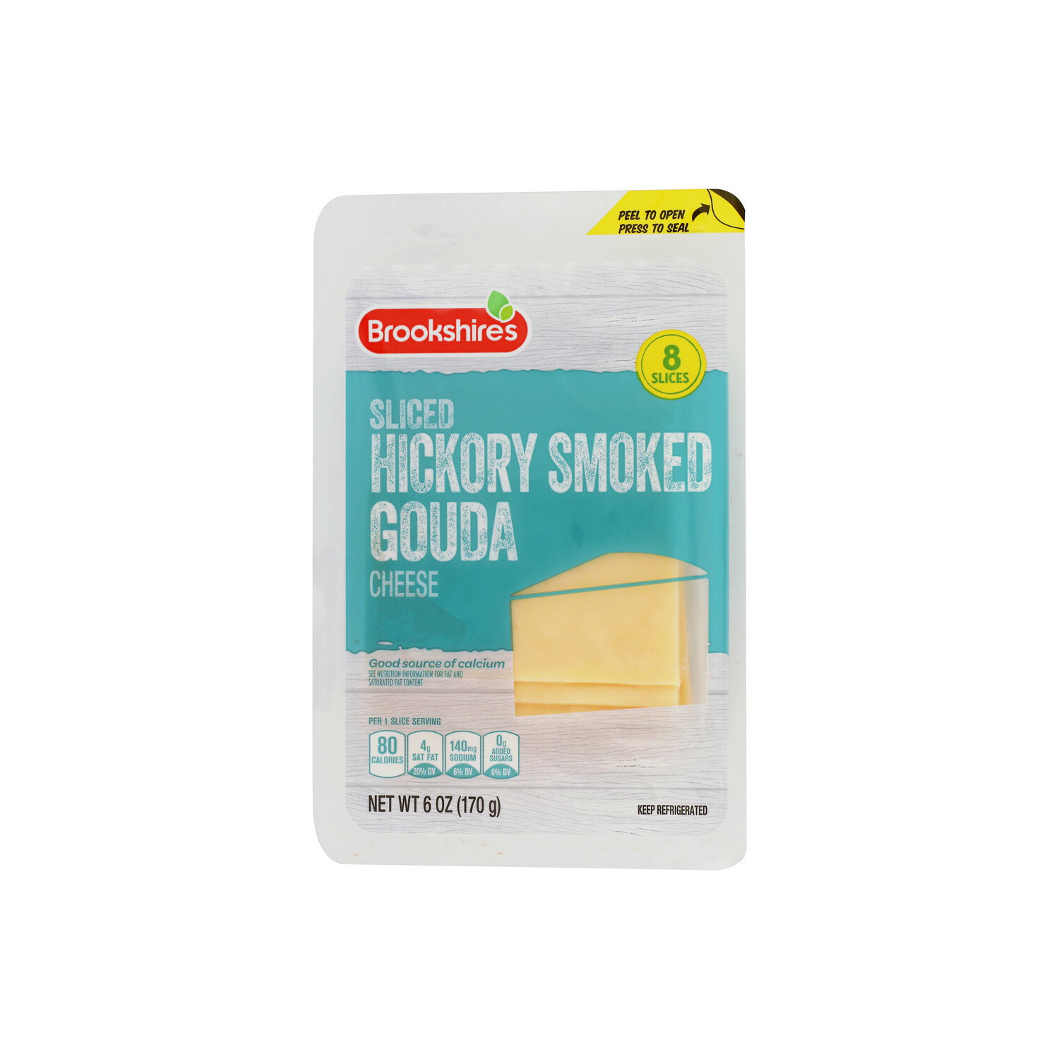 Brookshire's Sliced Hickory Smoked Gouda Cheese - 0.75 Ounce - 8 Count Image 1 of 2