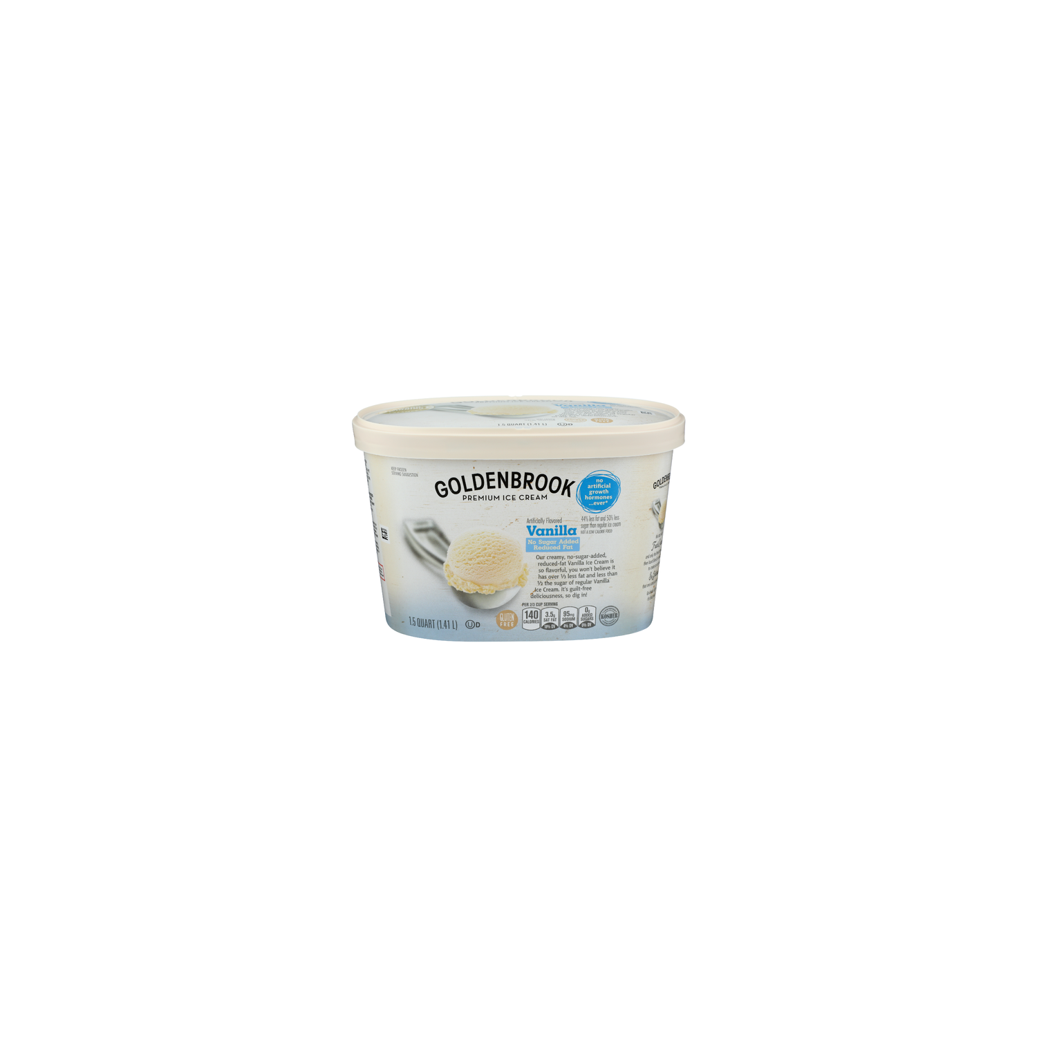 Goldenbrook Vanilla No Sugar Added Reduced Fat Premium Ice Cream - 1.5 Quart Image 1 of 4