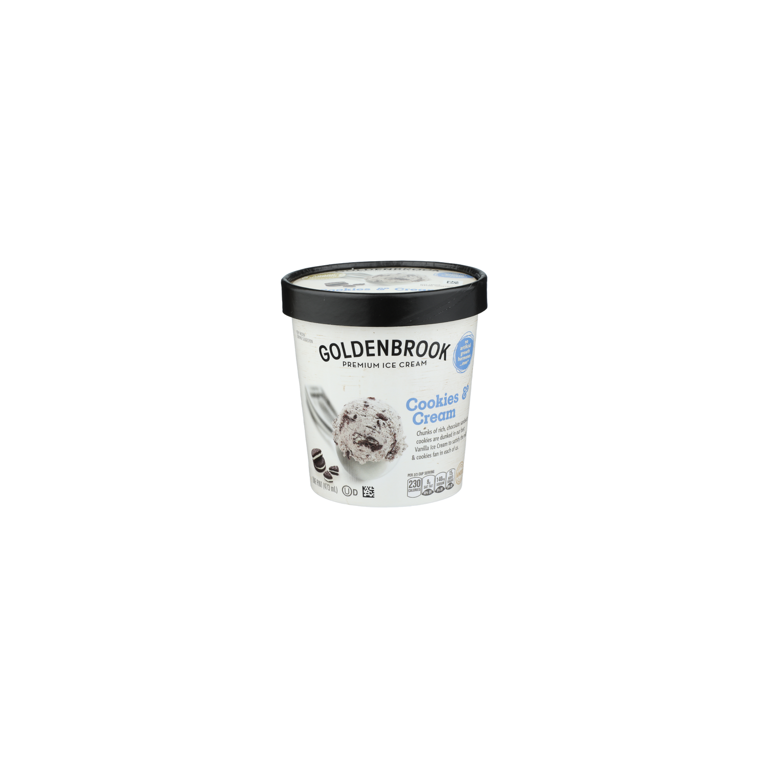 Goldenbrook Cookies & Cream Premium Ice - 1 Pint Image 1 of 4