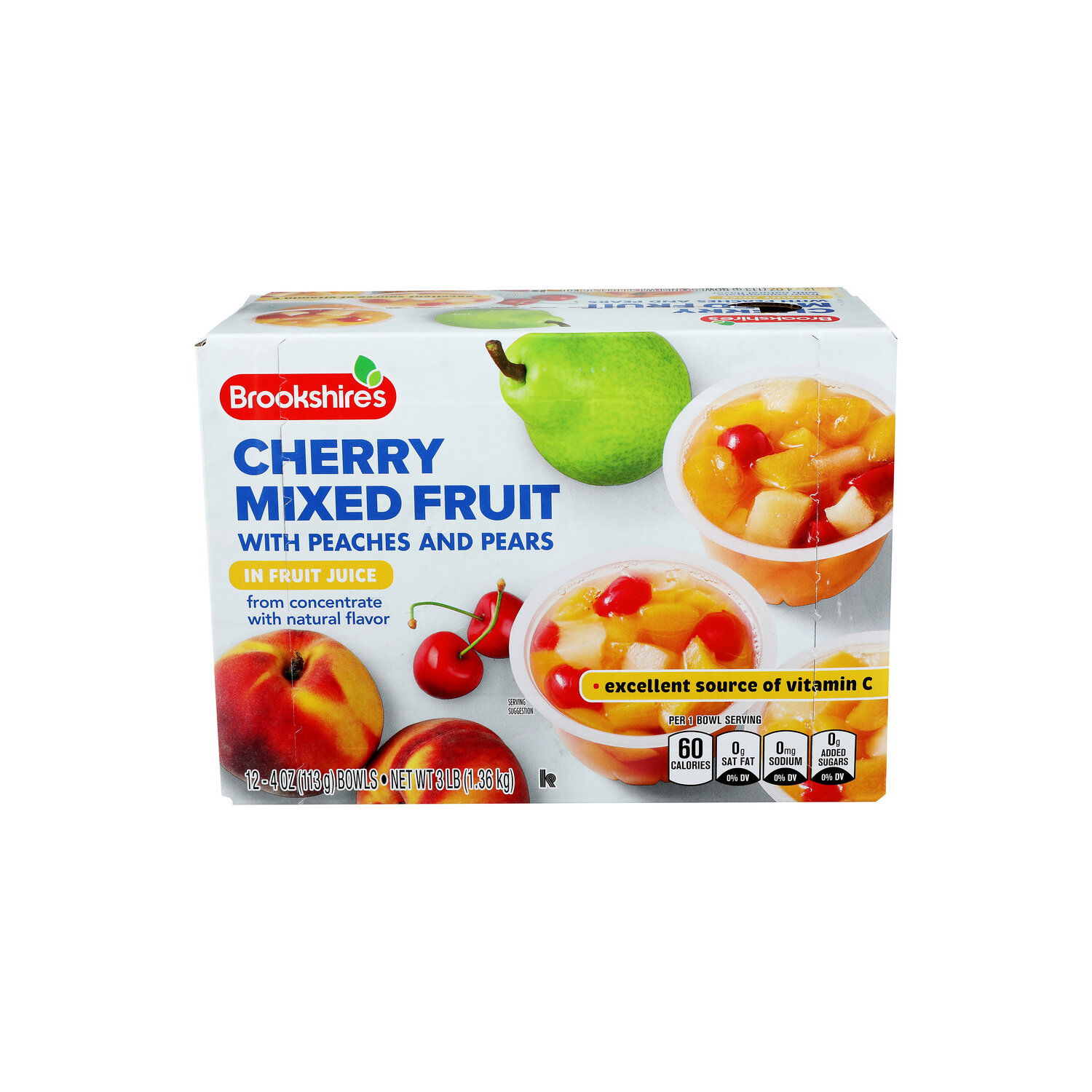 Brookshire's Cherry Mixed Fruit In Juice - 0.25 Pound - 12 Count