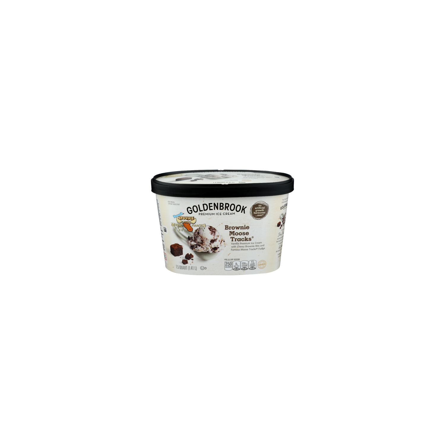 Goldenbrook Brownie Moose Tracks Premium Ice Cream - 1.5 Quart Image 1 of 4