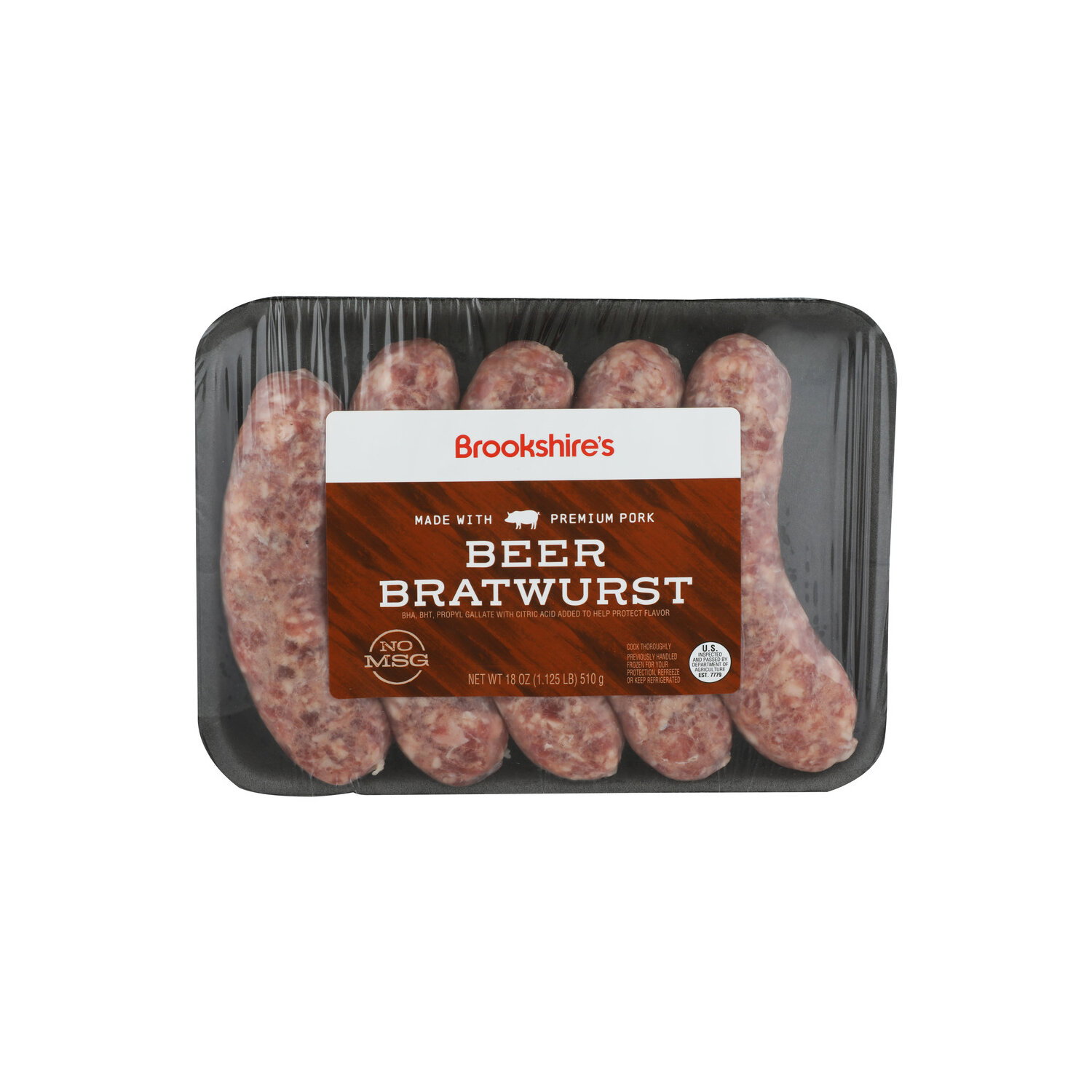 Brookshire's Gluten Free Beer Bratwurst - 18 Ounce Image 1 of 4