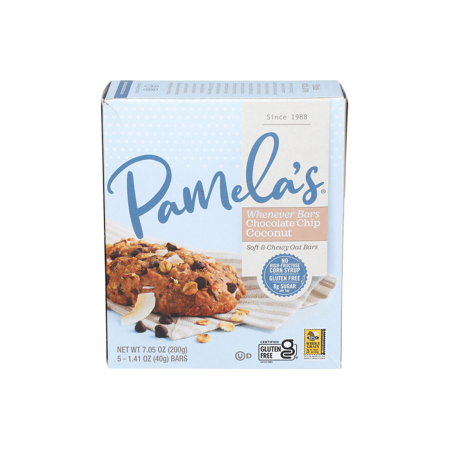 PAMELA's Products Whenever Bars Chocolate Chip Coconut - 1.41 Ounce - 5 Count