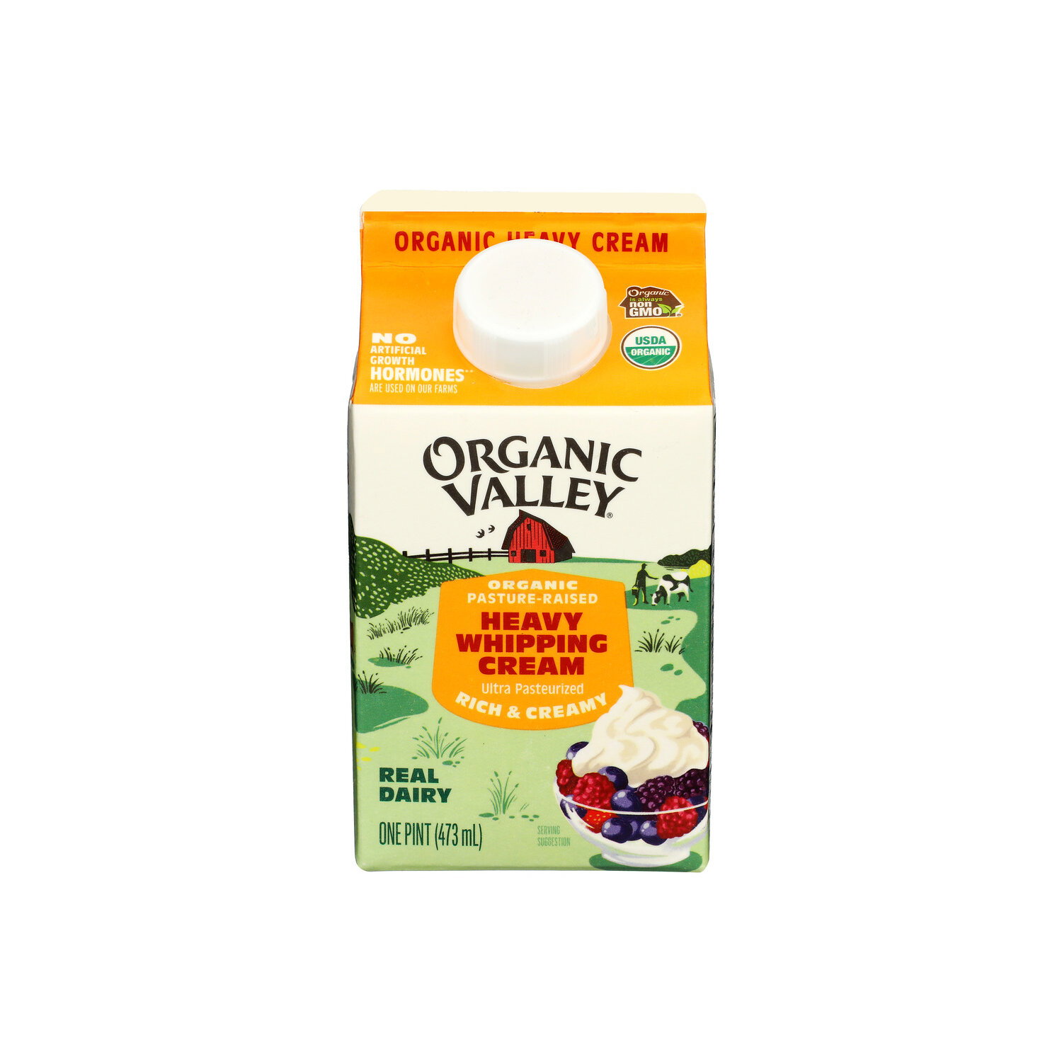 Organic Valley Unflavored Organic Heavy Whipping Cream - 1 Pint Image 1 of 4