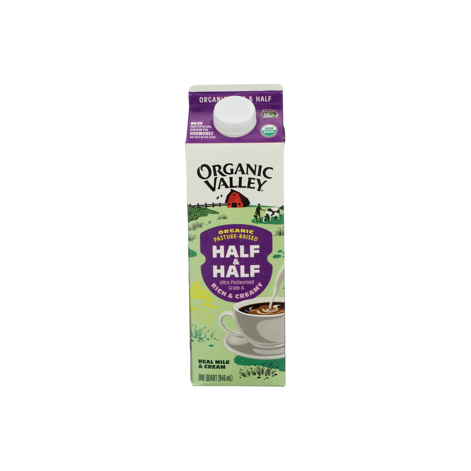 Organic Valley Unflavored Organic Half and Half - 1 Quart Image 1 of 4