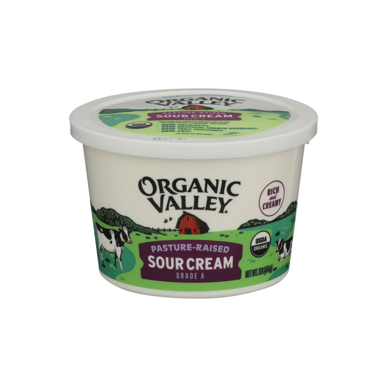 Organic Valley Unflavored Organic Sour Cream - 1 Pound - FRESH by