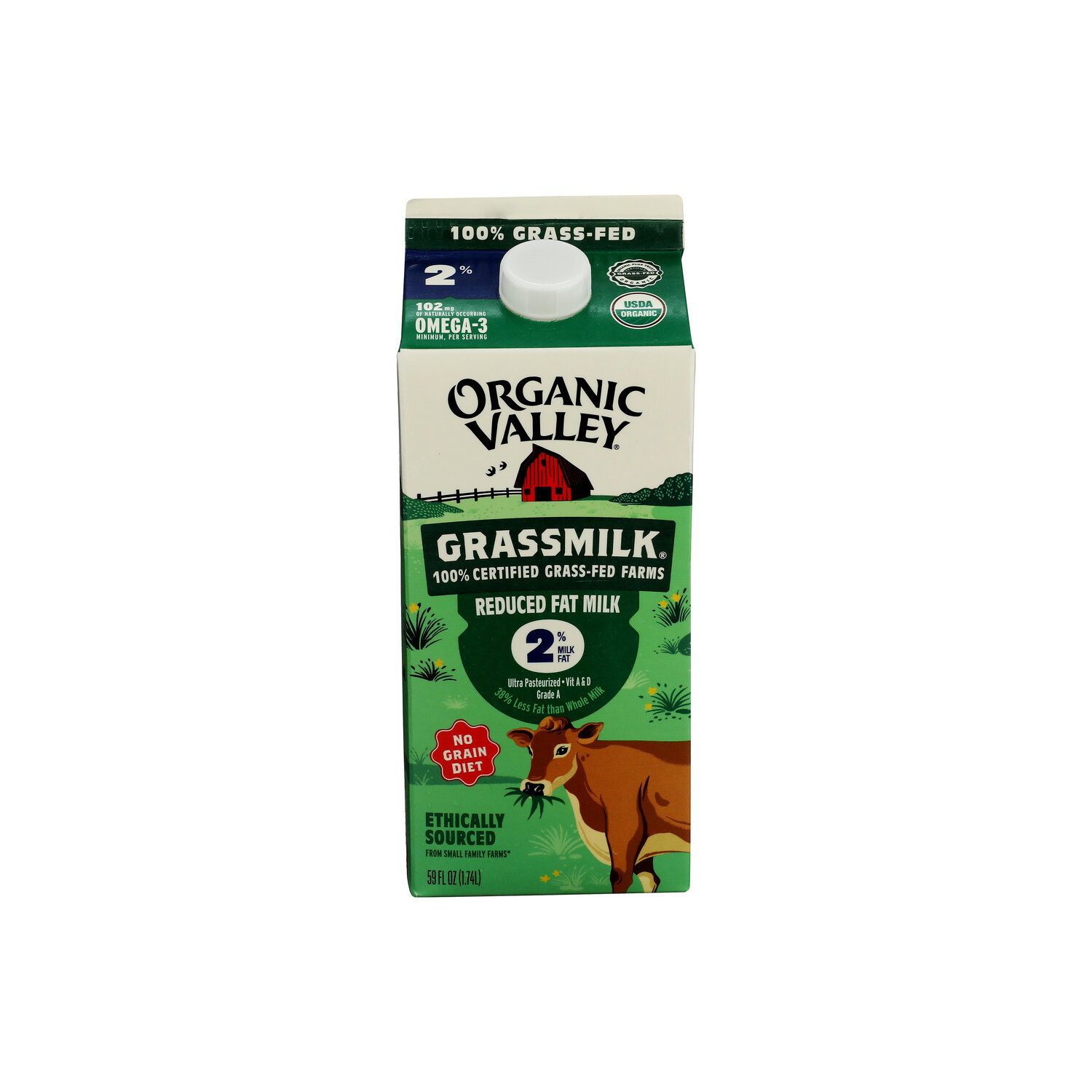 Organic Valley Unflavored Grassmilk Reduced Fat Organic 2% Milk - 59 Fluid Ounce Image 1 of 4