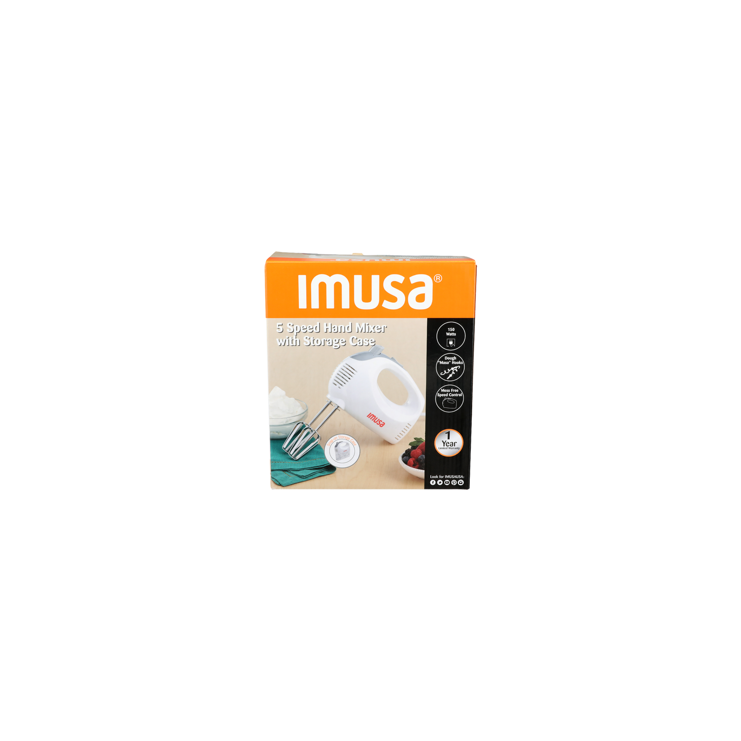Imusa 5 Speed Hand Mixer With Storage Case - 1 Each Image 1 of 2
