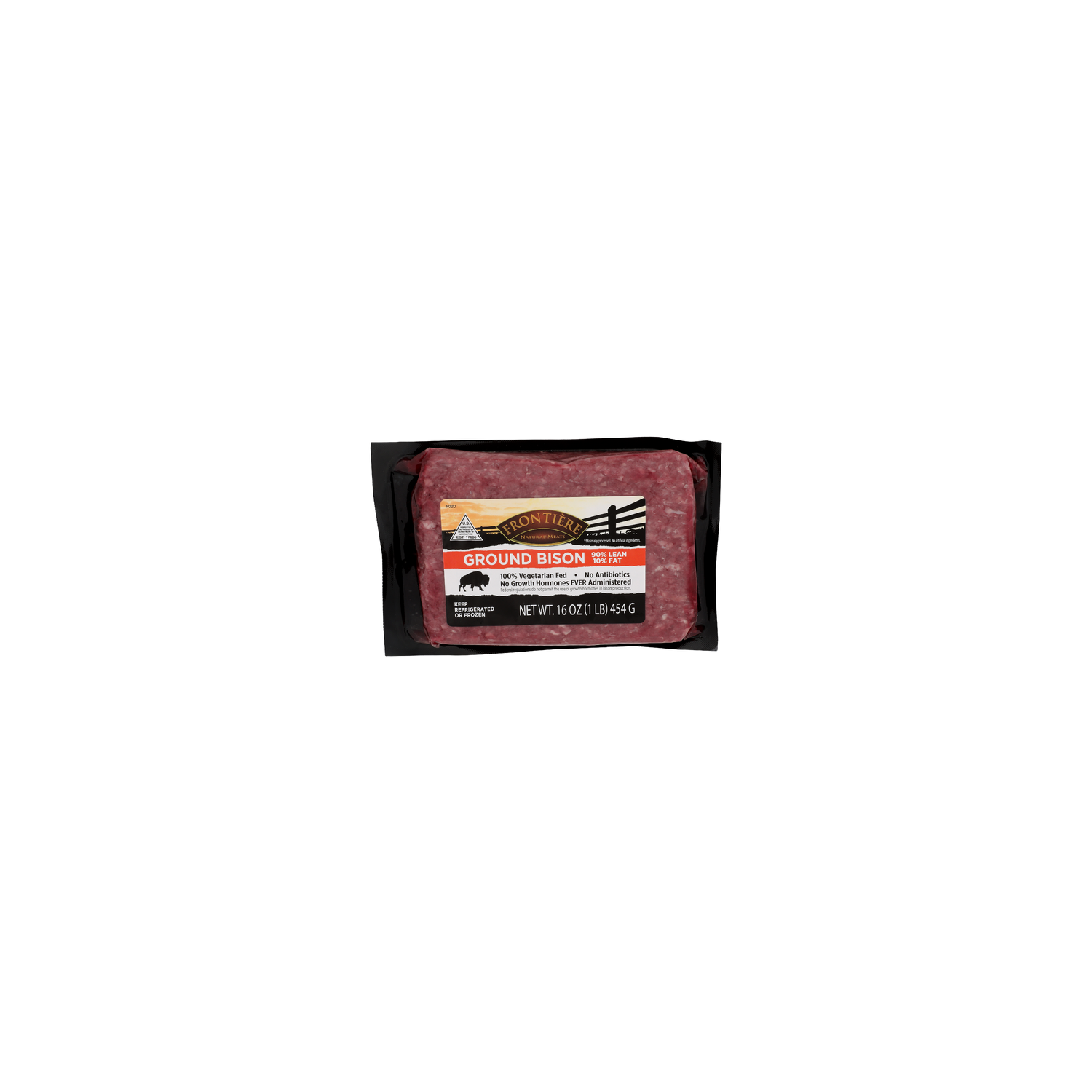 Frontiere Natural Meats 90% Lean 10% Fat Ground Bison - 16 Ounce Image 1 of 4