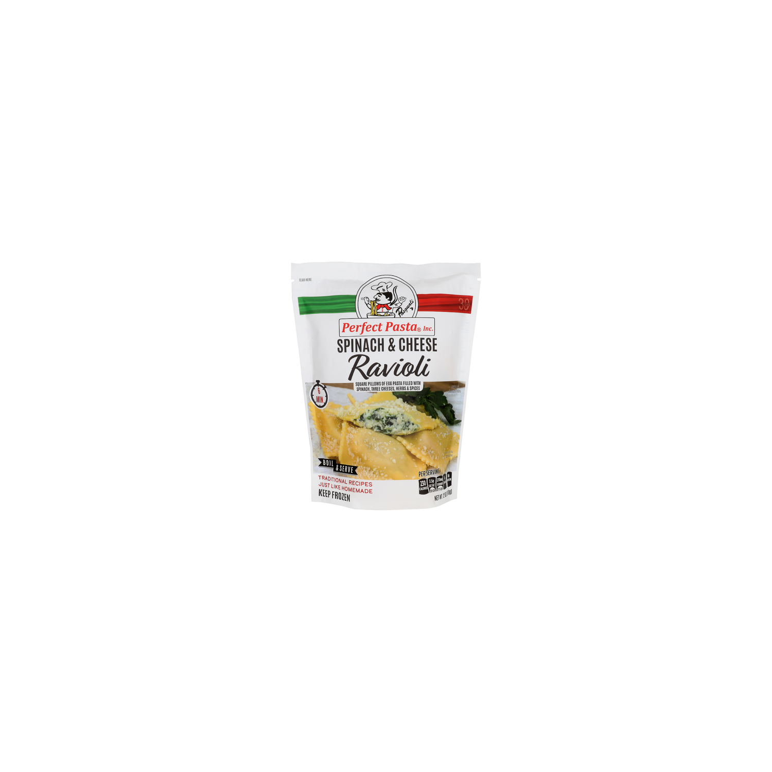 Perfect Pasta INC. Spinach & Cheese Ravioli - 12 Ounce Image 1 of 4