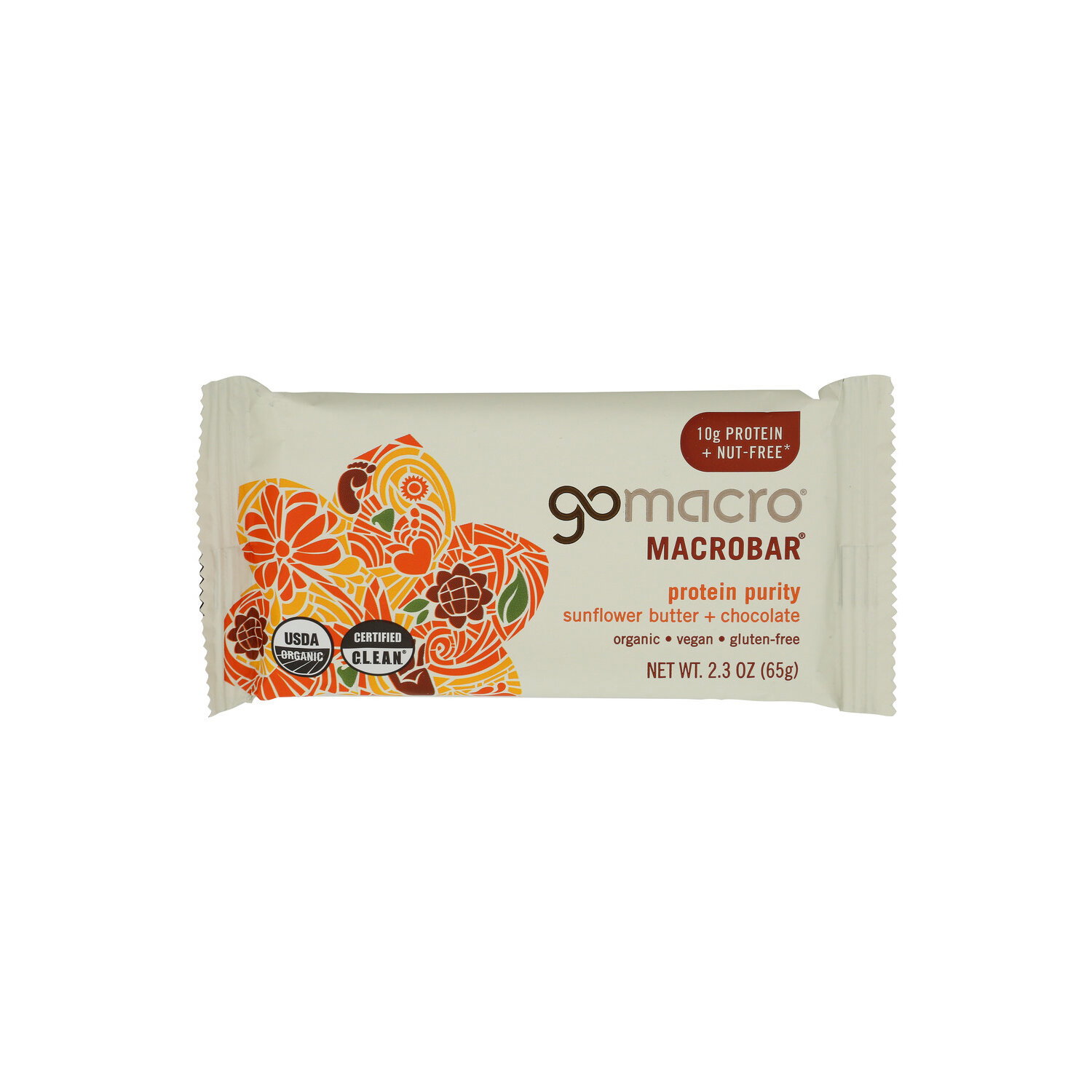 Gomacro Sunflower Butter + Chocolate Certified Usda Organic, Vegan, Gluten-Free Nutritional Bar Macrobar - 2.3 Ounce Image 1 of 4