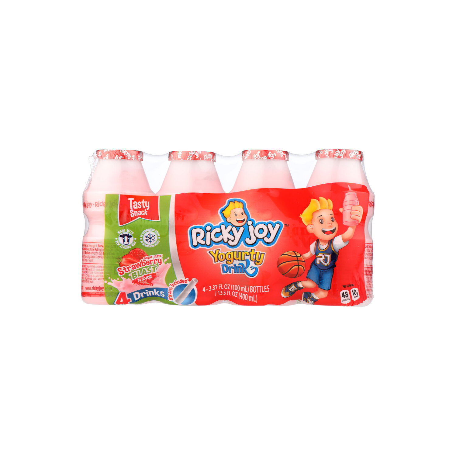 Ricky Joy Strawberry Flavor Yogurty Drink - 3.375 Fluid Ounce - 4 Count Image 1 of 2