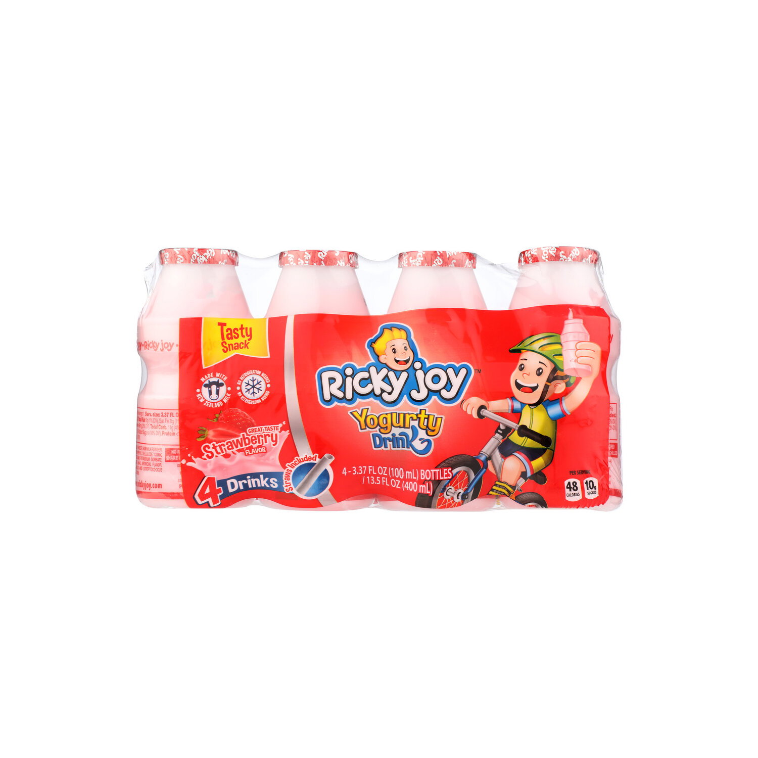 Ricky Joy Strawberry Flavor Yogurt Drink - 3.375 Fluid Ounce - 4 Count Image 1 of 2