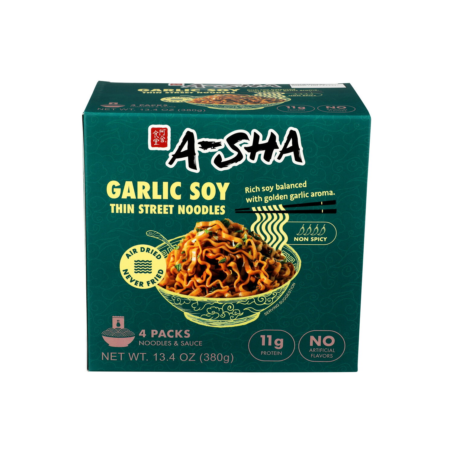A-SHA Garlic Soy Thin Street Noodles - 3.35 Ounce - 4 Count Image 1 of 4