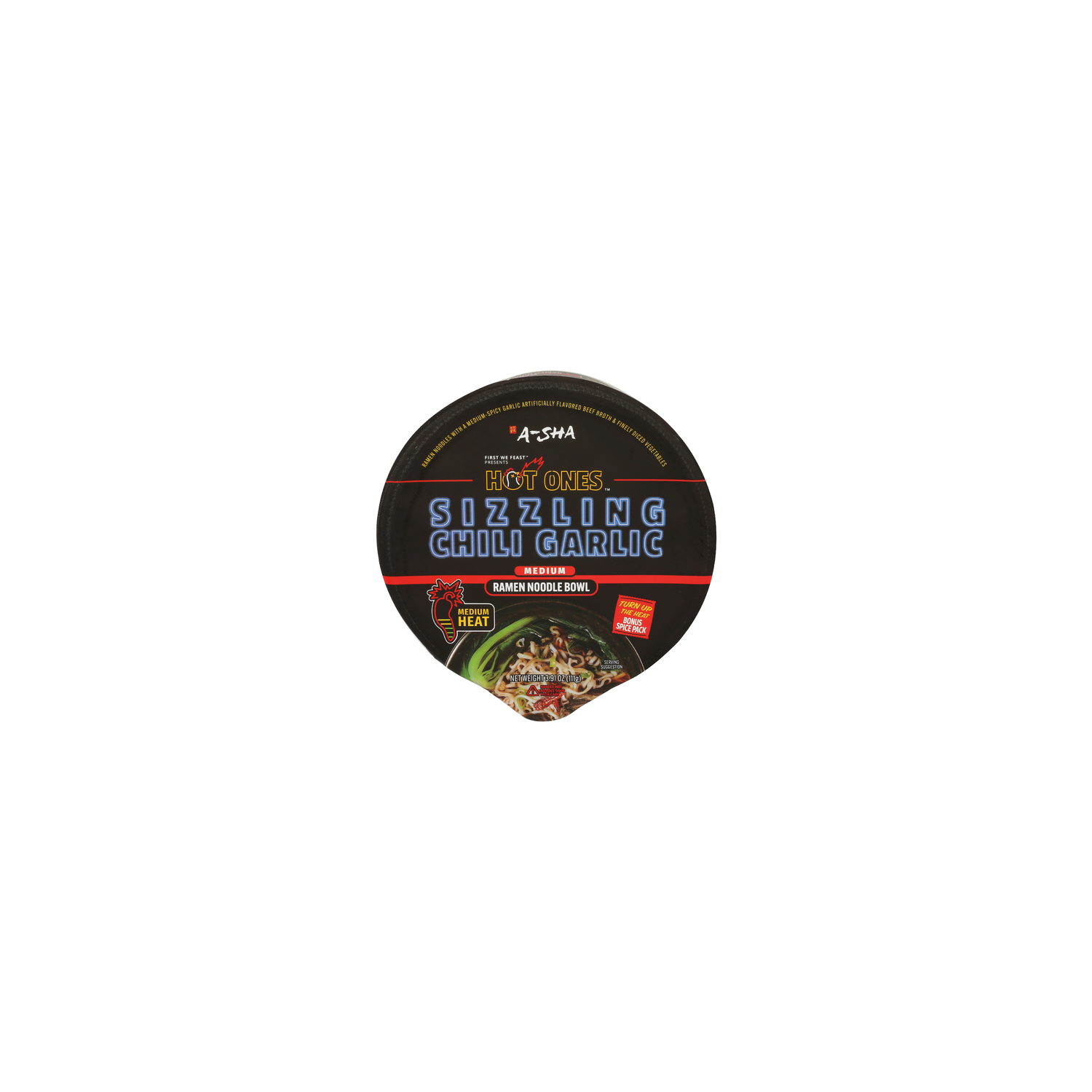 A-SHA Sizzling Chili Garlic X Hot Ones Ramen Noodle Soup - 3.91 Ounce Image 1 of 4