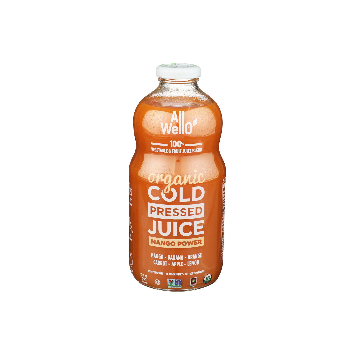 Allwello Organic Mango Power Cold-Pressed Juice - 32 Fluid Ounce Image 1 of 4