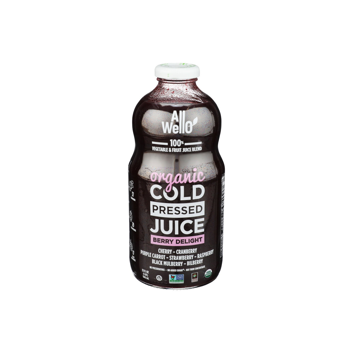 Allwello Organic Cold-Pressed Berry Delight Juice - 32 Fluid Ounce Image 1 of 4