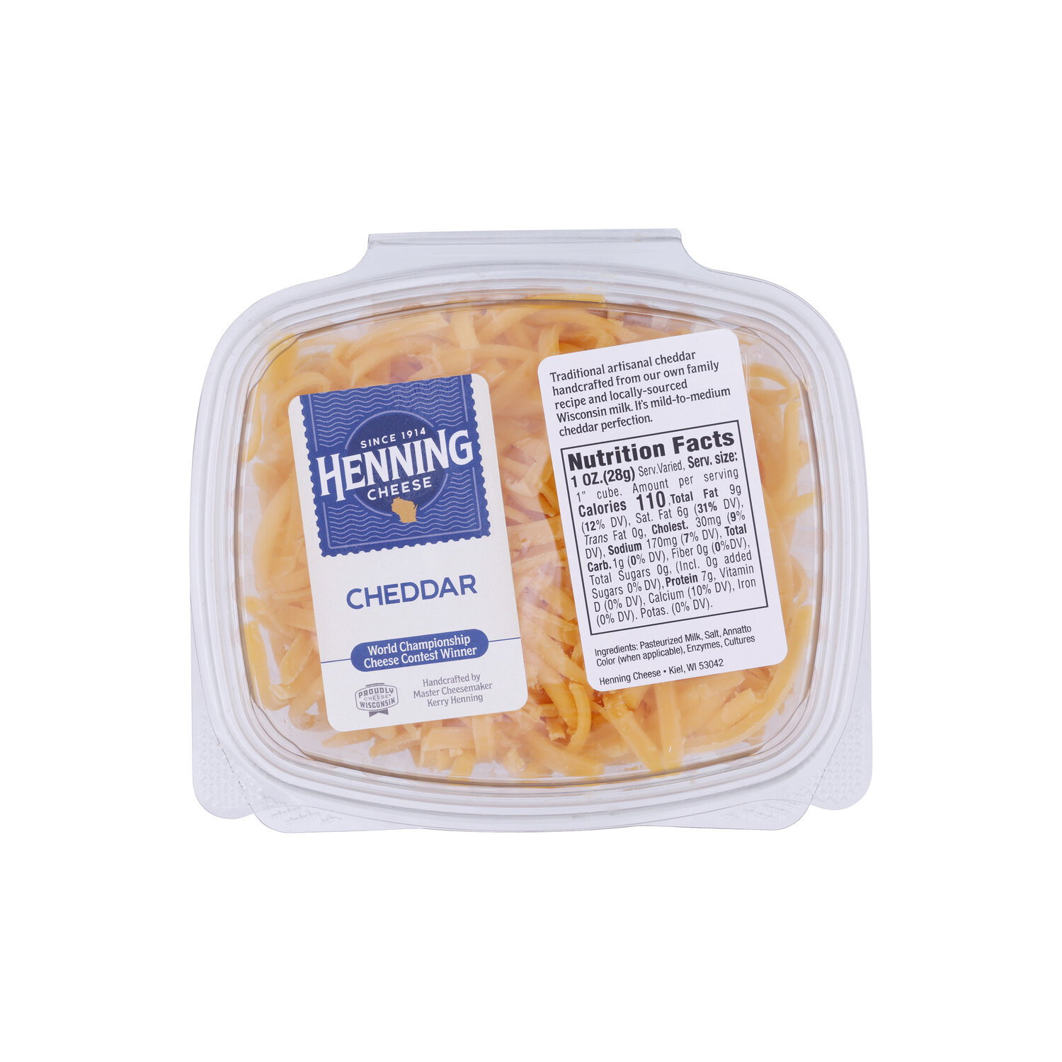 Henning Grated Cheddar Cheese - Avg 0.59 Lb Image 1 of 4