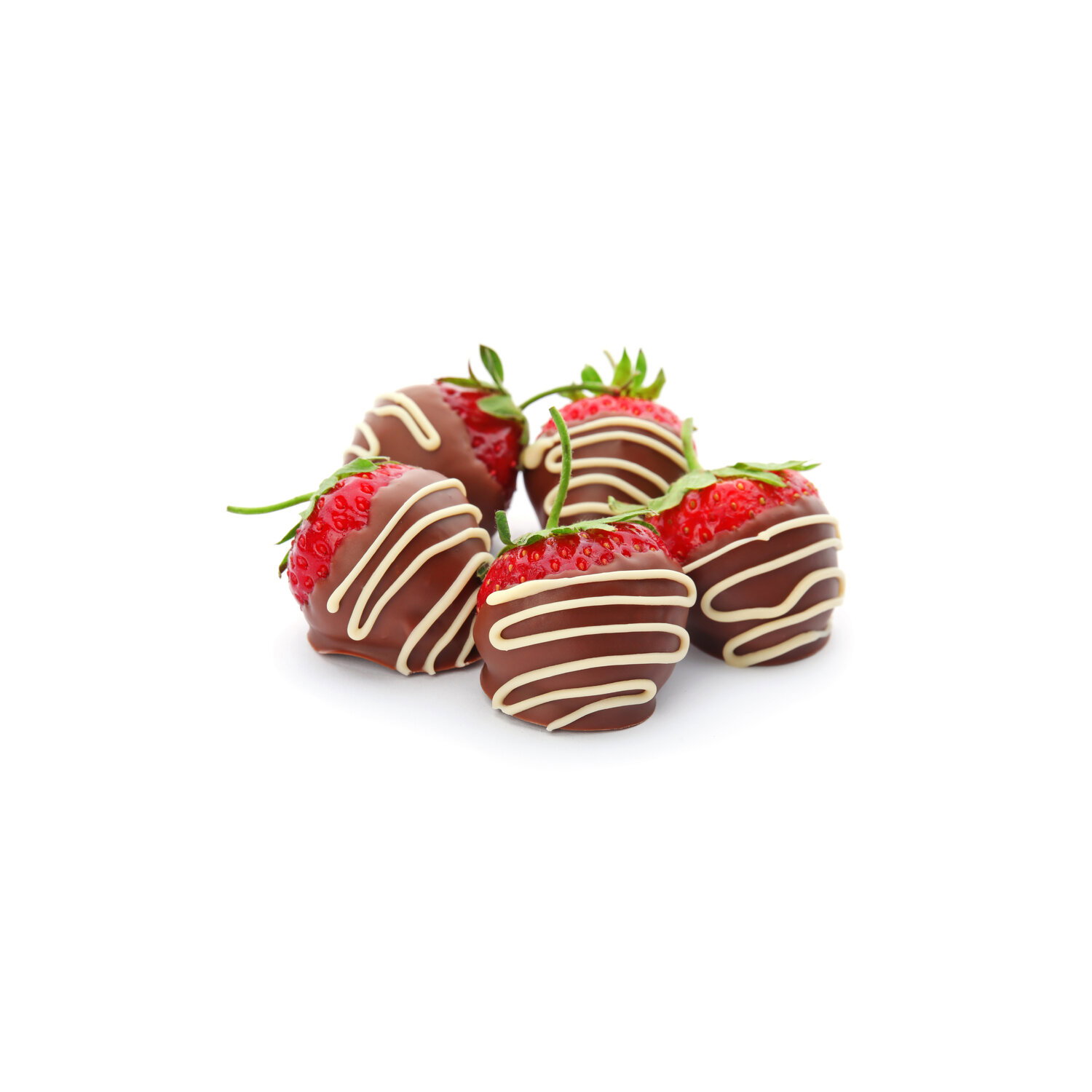 White Drizzle Chocolate Dipped Strawberry - 6 Count