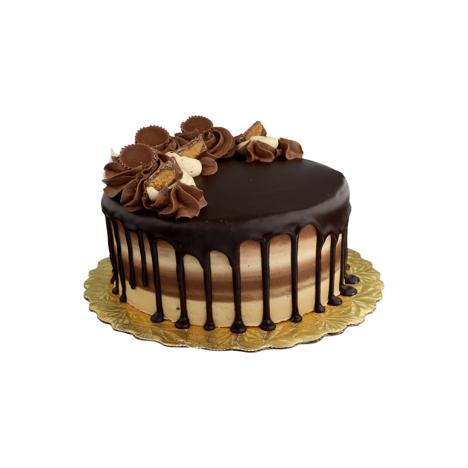 Gourmet Double Layer Chocolate Peanut Butter Cake - 8 Inches
