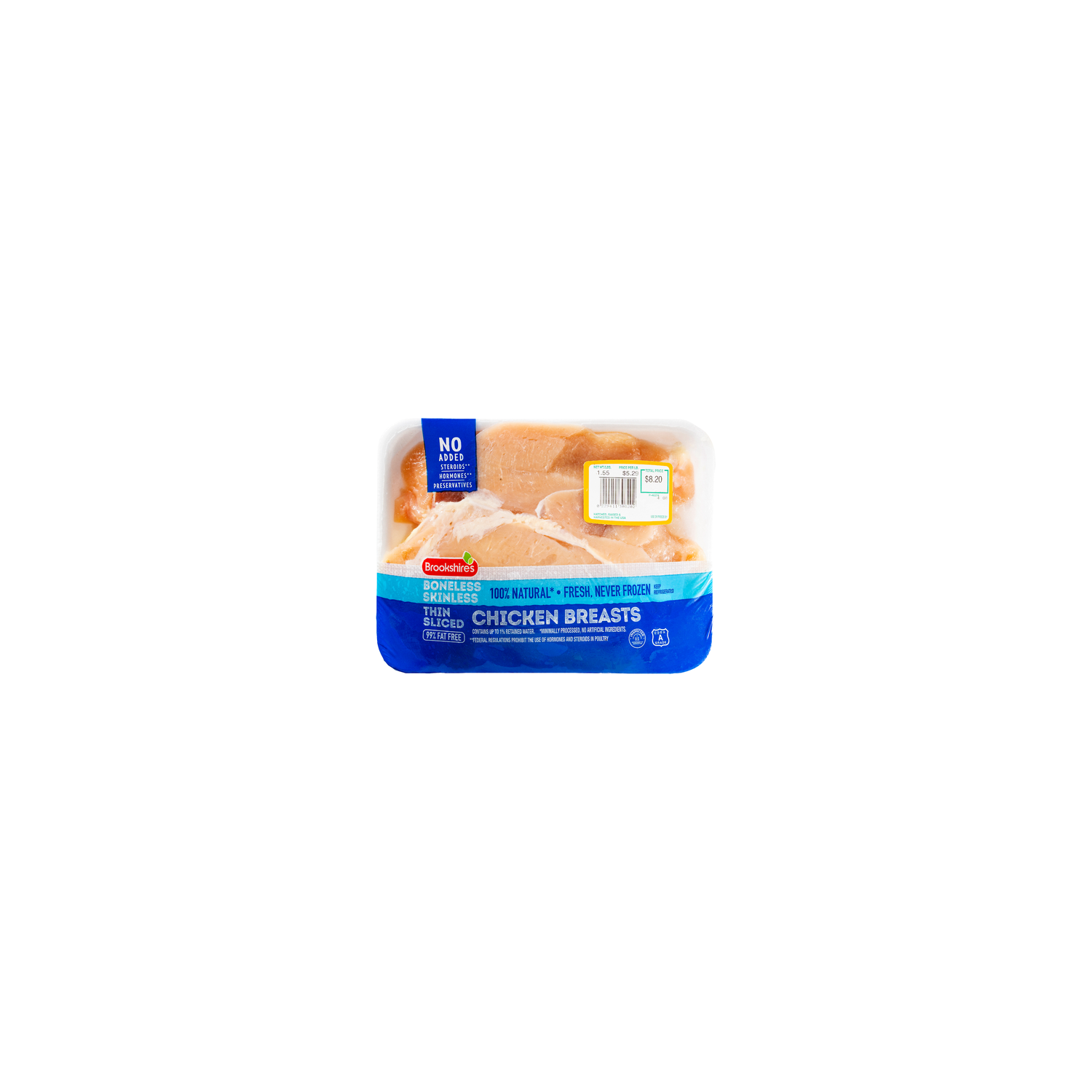 Brookshire's Boneless Skinless Thin Sliced Chicken Breasts - Avg 1.08 Lbs
