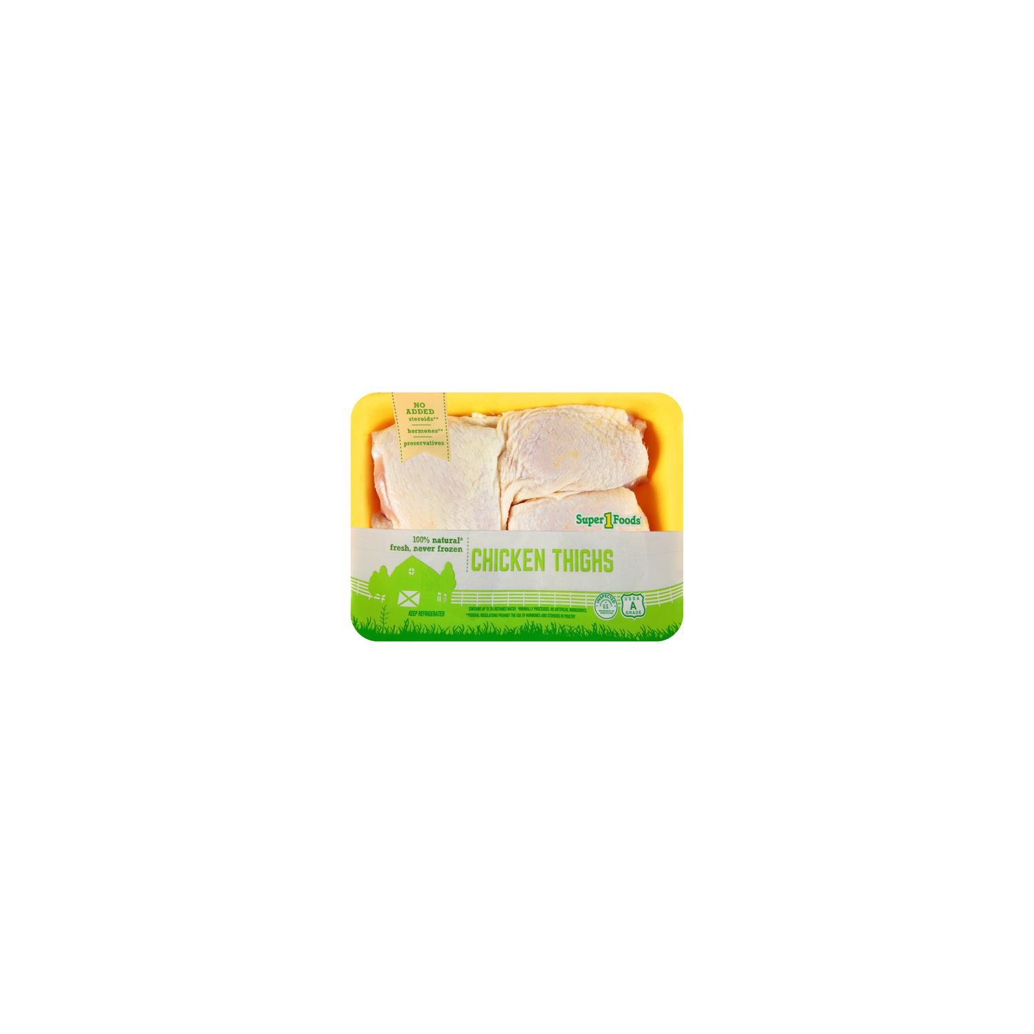 Super 1 Foods Chicken Thighs - Avg 2.04 Lbs Image 1 of 4