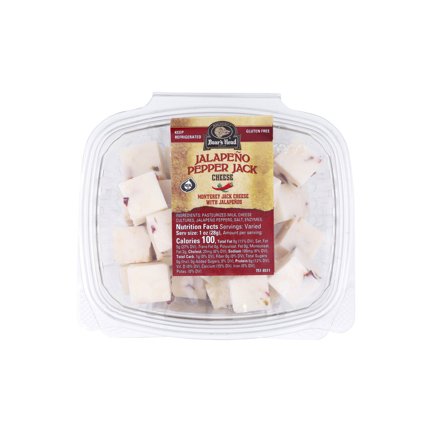 Boar's Head Jalapeño Pepper Jack Cheese Cubes - 1 Each Image 1 of 4