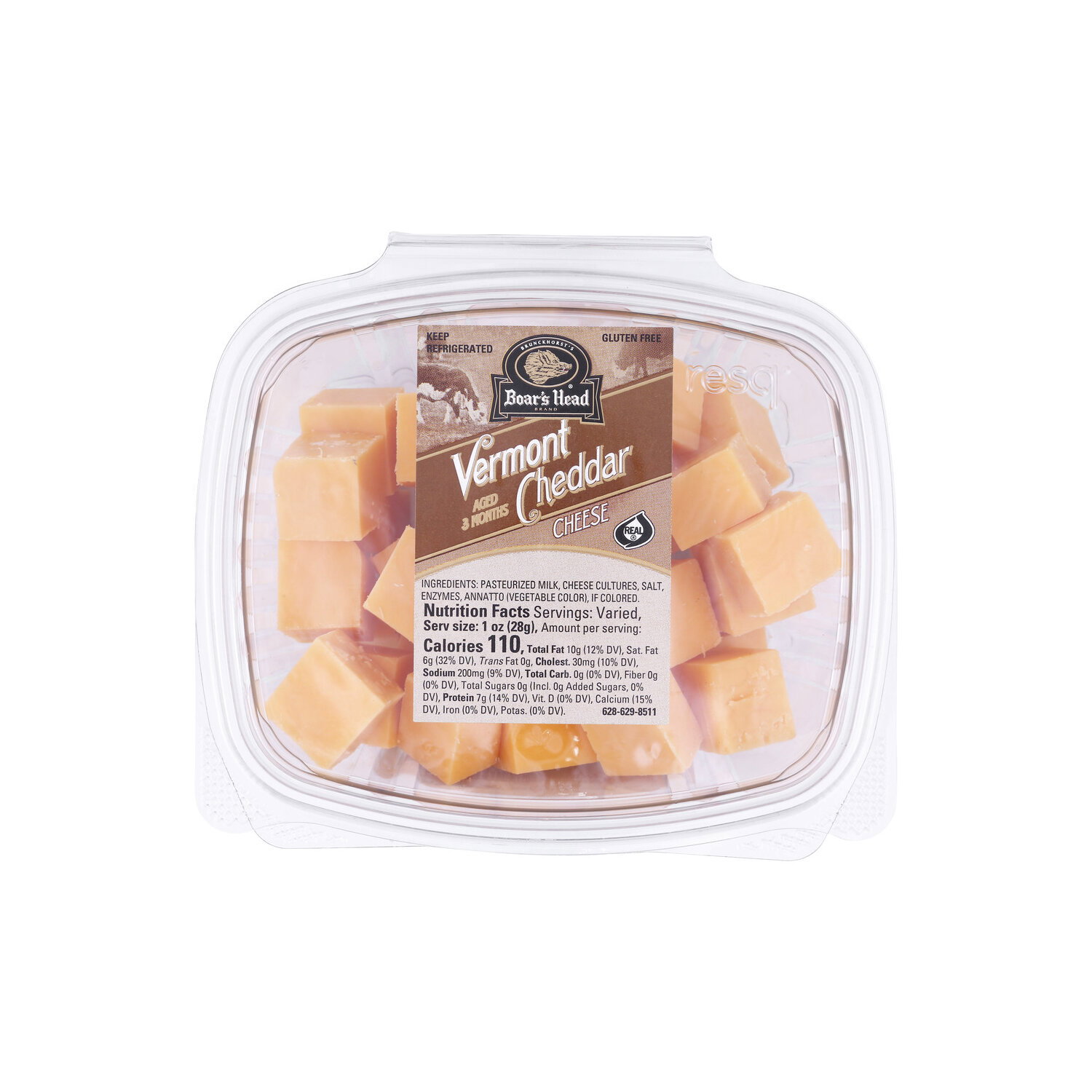Boar's Head Yellow Vermont Cheddar Cheese Cubes - 1 Each Image 1 of 4