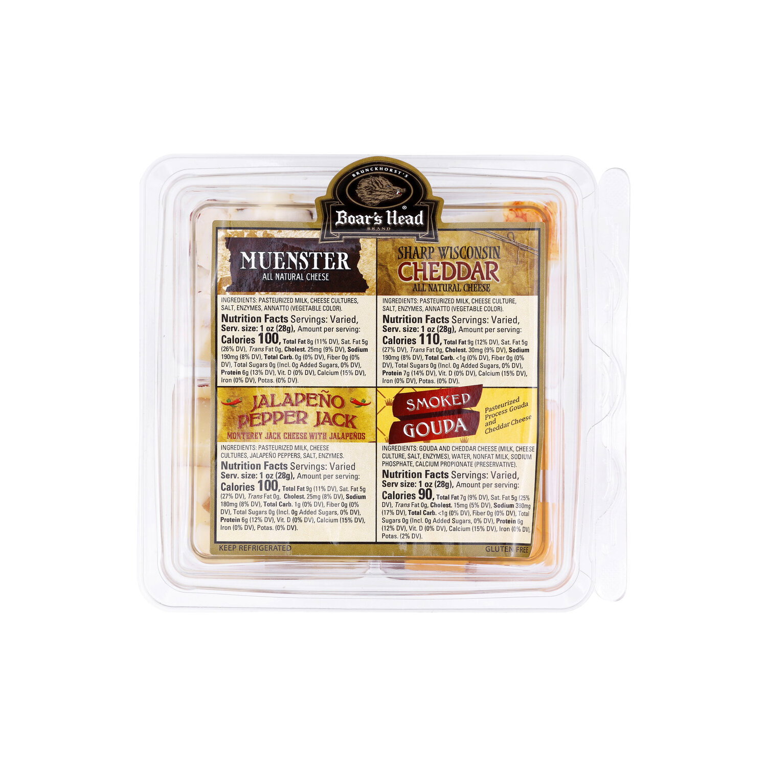 Boar's Head Variety Pack Four Cheese Cubes - 1 Each Image 1 of 4