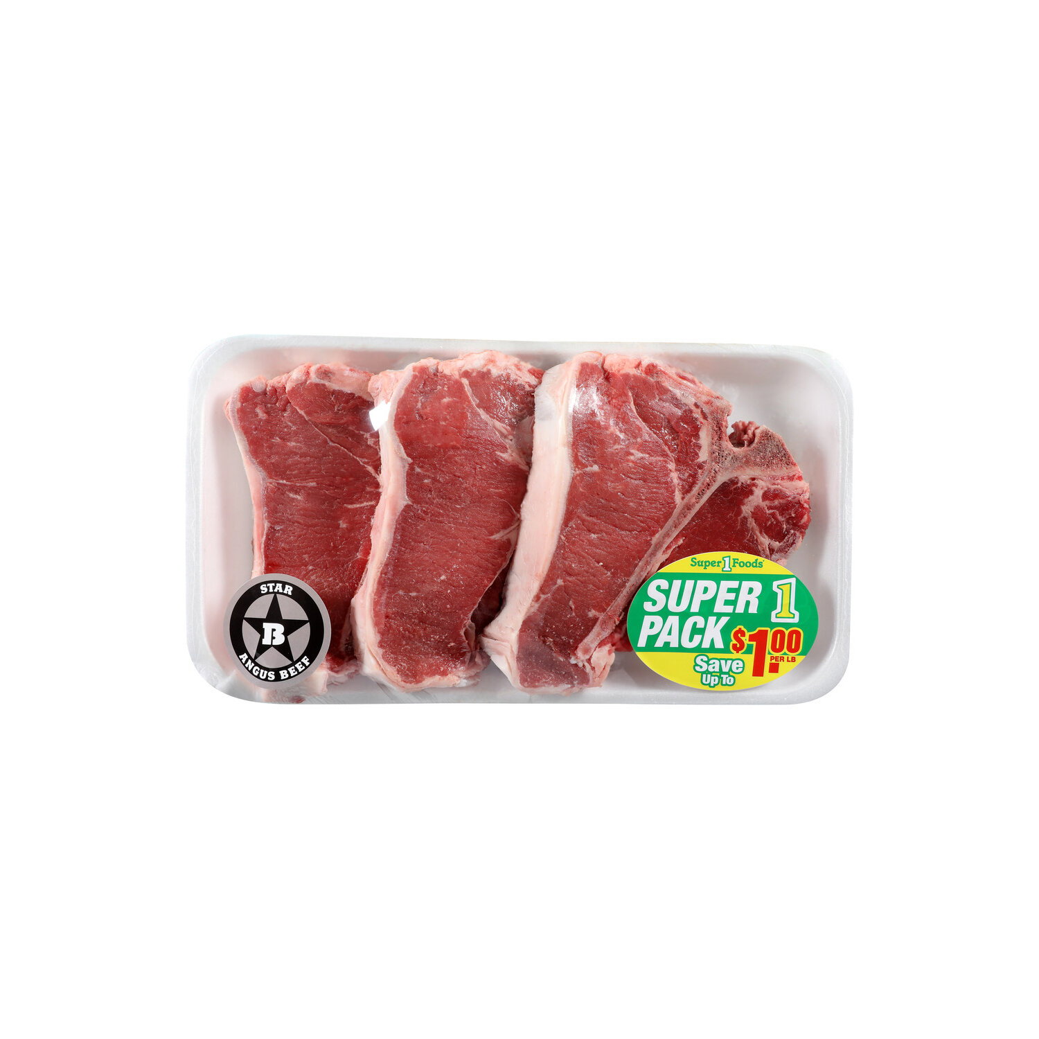 Star B Angus Beef Super Pack T-Bone Steak - Avg 3.00 Lbs Image 1 of 2
