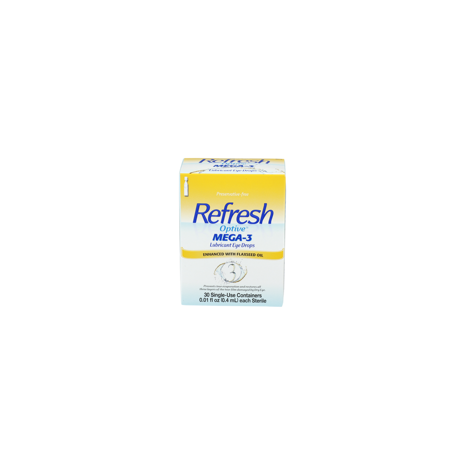 Refresh Optive Mega-3 Enhanced With Flaxseed Oil Lubricant Eye Drops - 0.01  Fluid Ounce - 30 Count - Super 1 Foods