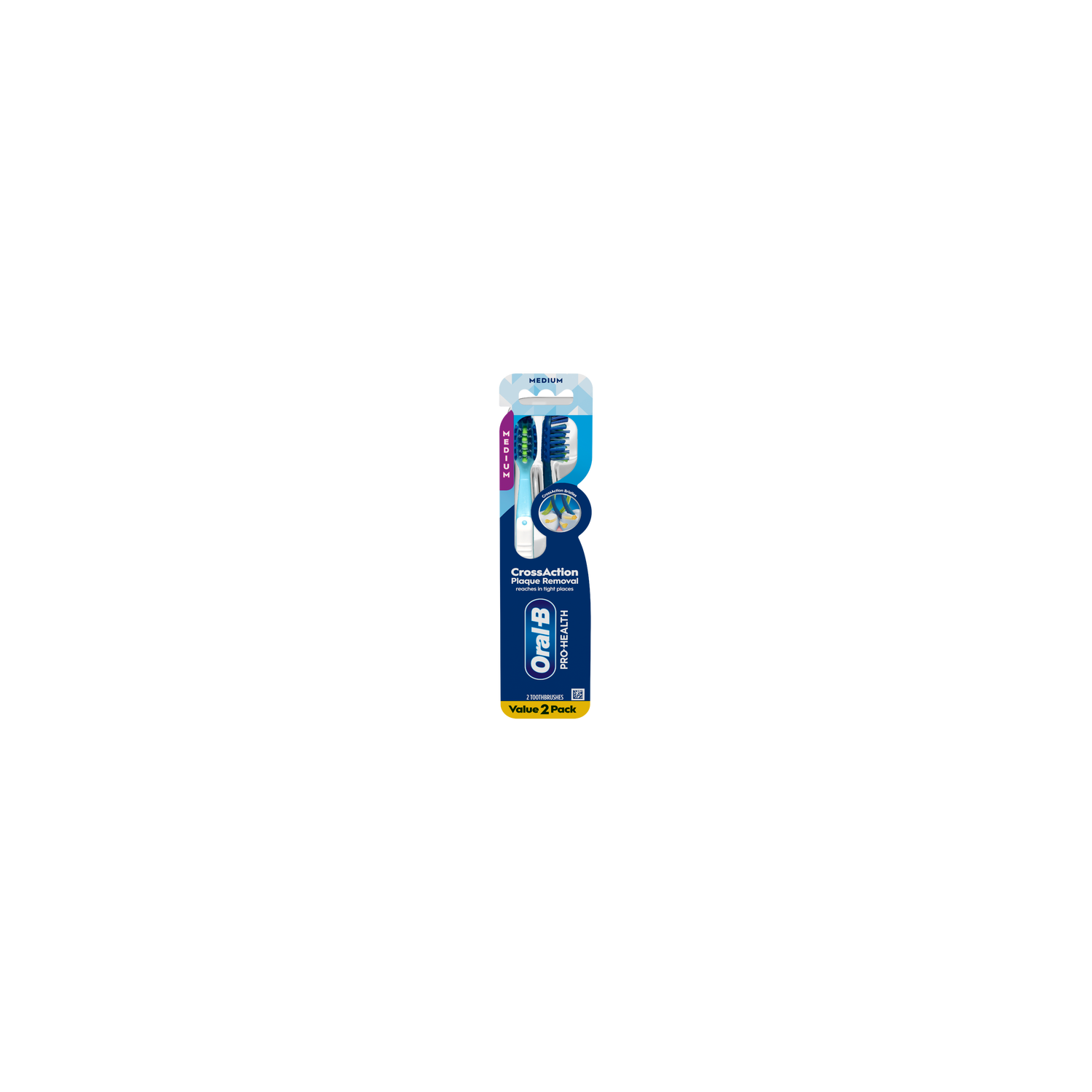 Oral-B Pro-Health Crossaction Plaque Removal Toothbrush, Medium - 2 Count