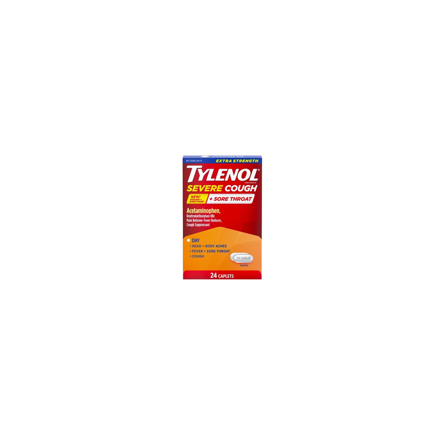 Tylenol Extra Strength Severe Cough + Sore Throat Day Caplets - 24 Count Image 1 of 2