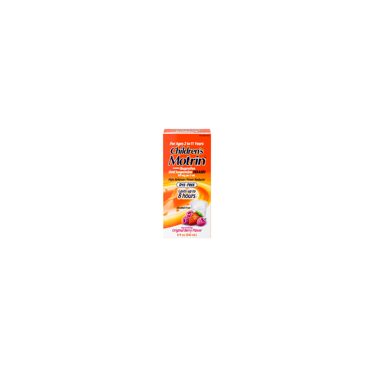 Motrin Children's Oral Suspension, Dye-Free Berry - 8 Ounce Image 1 of 2