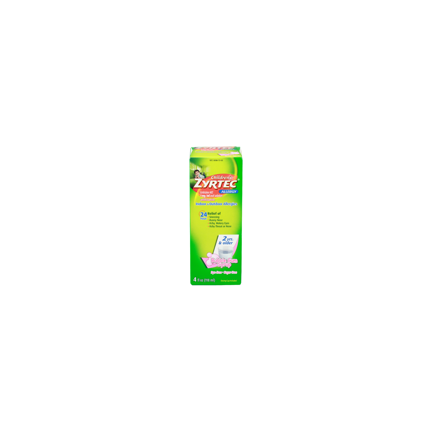 CHILDREN's Zyrtec Bubble Gum Syrup Indoor & Outdoor Allergies - 4 Fluid Ounce Image 1 of 4