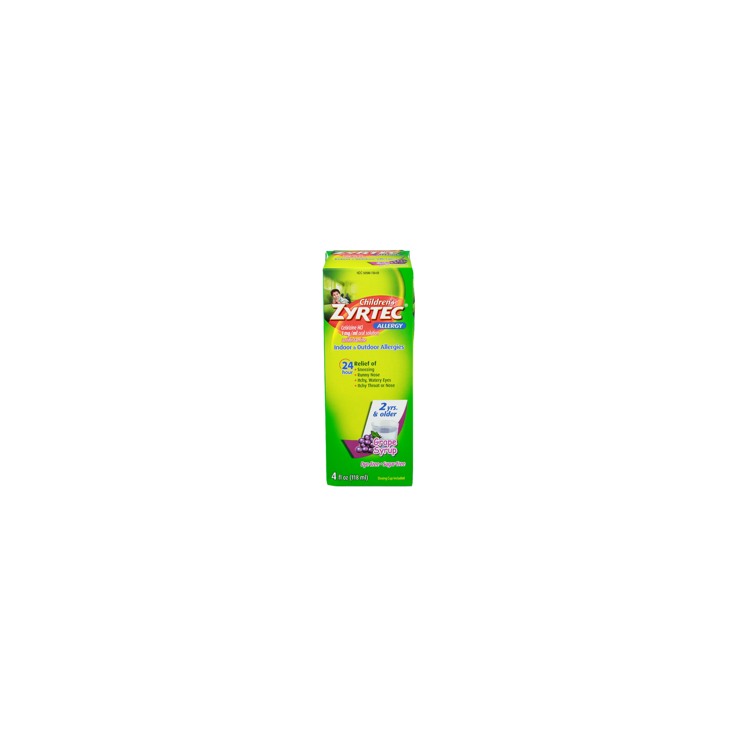 CHILDREN's Zyrtec Grape Syrup Allergy Indoor & Outdoor Allergies - 4 Fluid Ounce Image 1 of 4