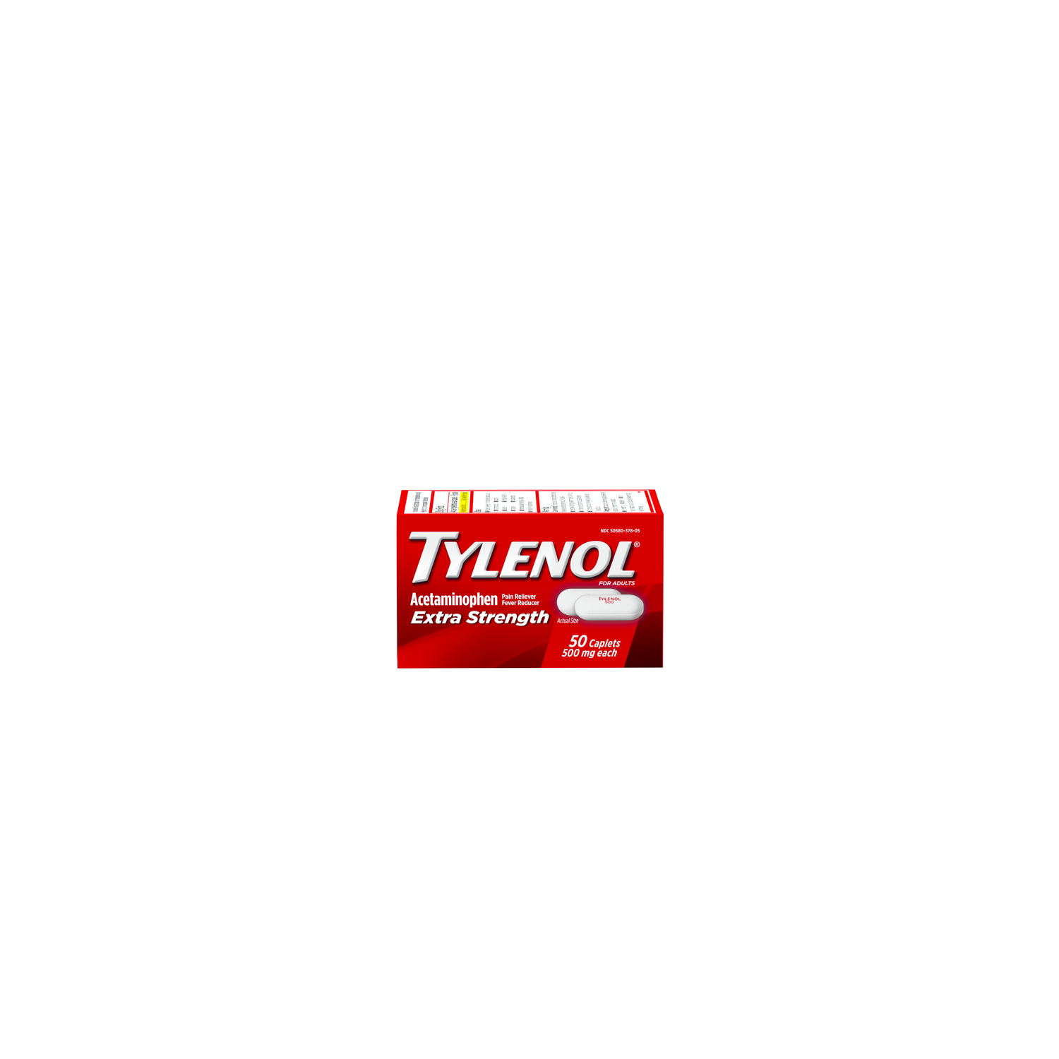 Tylenol Extra Strength Caplets, Fever Reducer And Pain Reliever - 50 Count Image 1 of 2