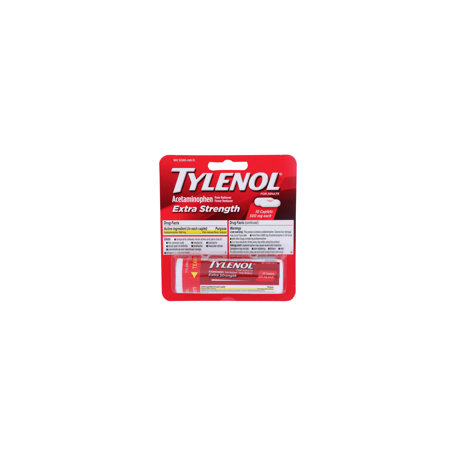 Tylenol Extra Strength Pain Reliever Fever Reducer - 10 Count Image 1 of 4