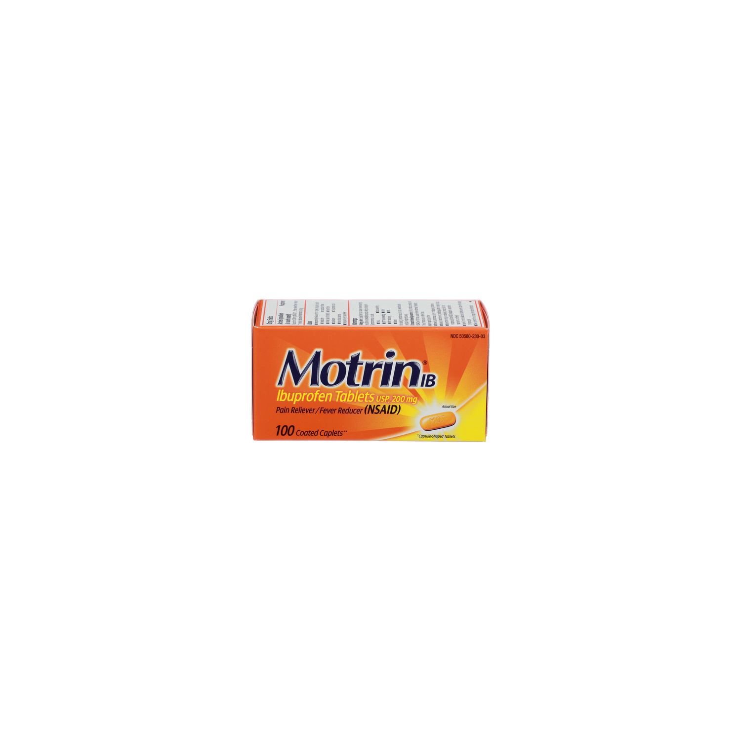 Motrin Ibuprofen 200mg Pain & Fever Relief Tablets - 100 Count Image 1 of 4