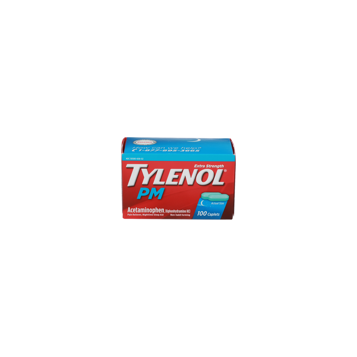 Tylenol PM Extra Strength Pain Reliever, Nighttime Sleep Aid - 100 Count Image 1 of 4