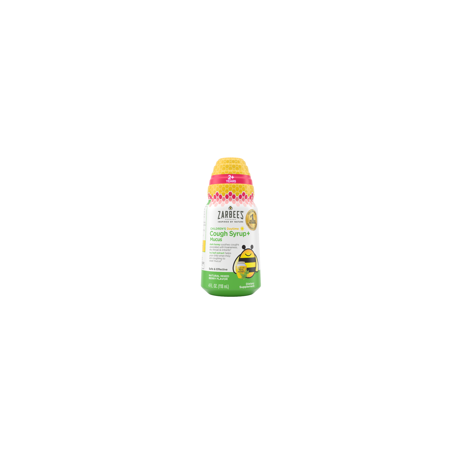 Zarbee's Children's Daytime Cough Syrup + Mucus, Natural Mixed Berry Flavor - 4 Ounce Image 1 of 2